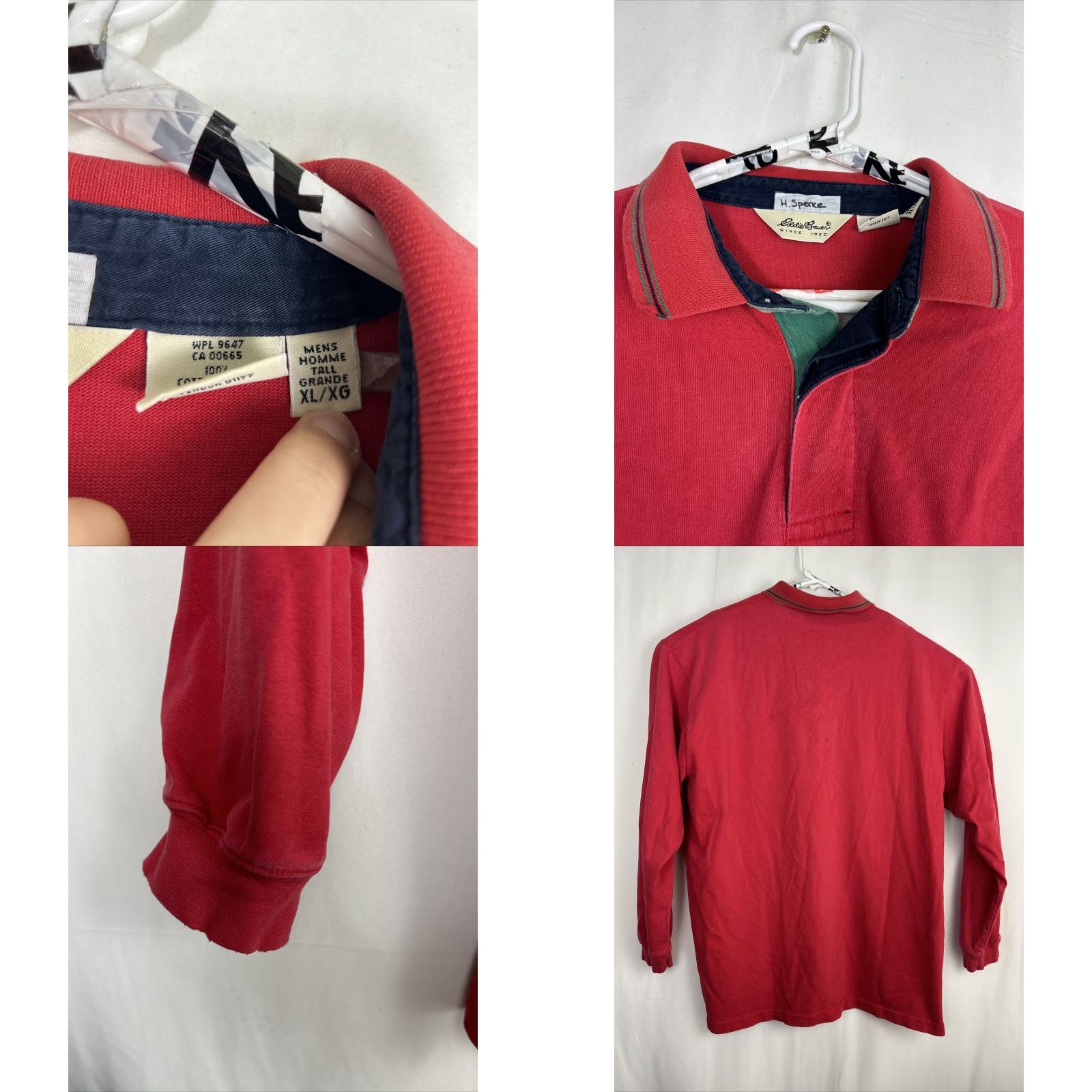 Eddie Bauer VINTAGE Eddie Bauer Polo Rugby Shirt XLT Long Sleeve Men Red Pocket Canada Size US XL / EU 56 / 4 - 8 Thumbnail