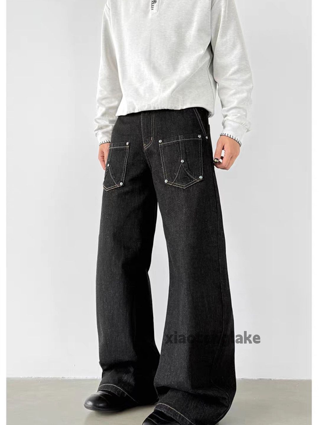 Jean xtl retro loose baggy hiphop yuppie flared cargo jeans Size US 28 / EU 44 - 4 Thumbnail