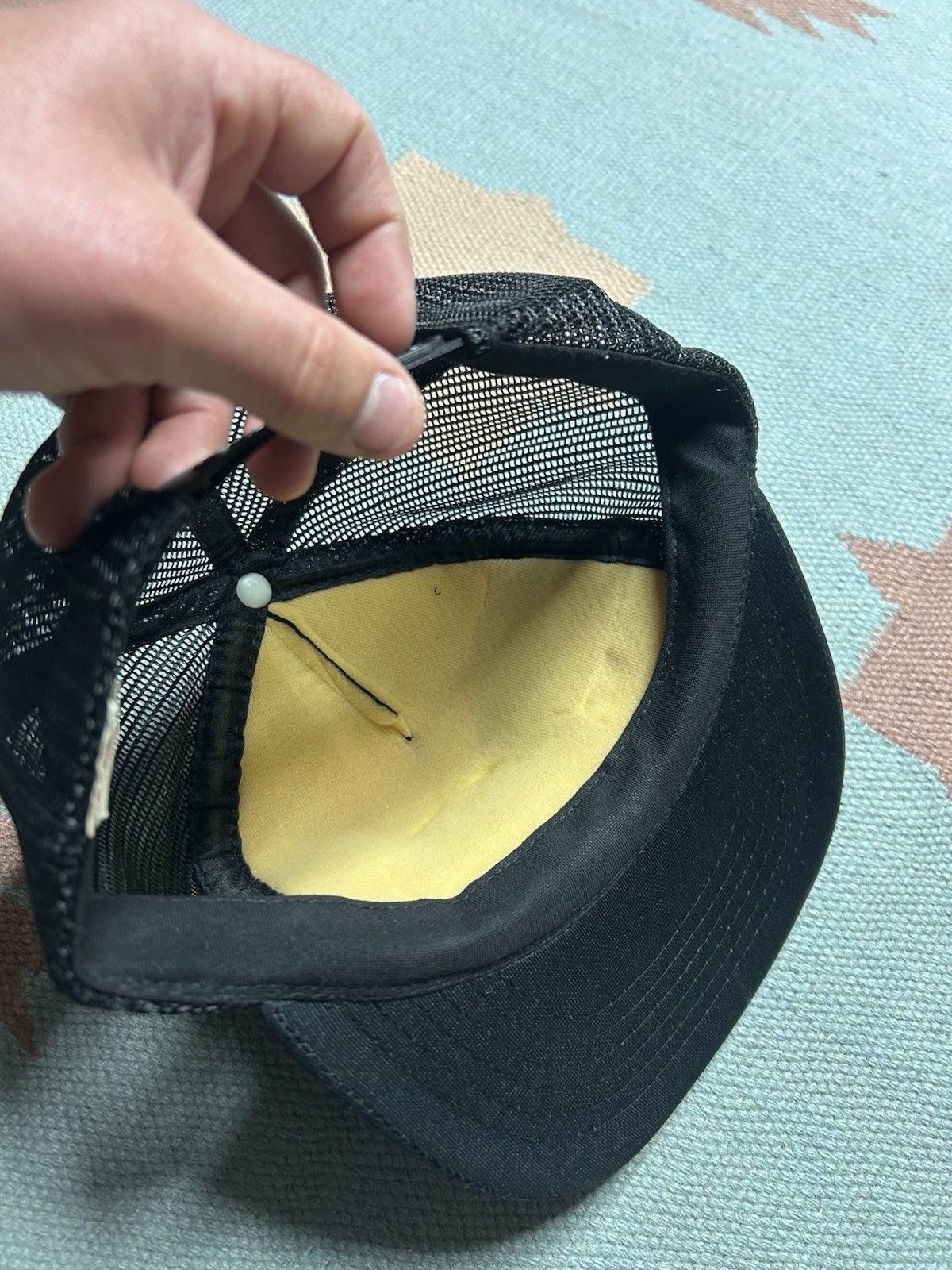 Vintage Vtg trucker hat mesh Courvoisier Cognac liquor black snap Size ONE SIZE - 6 Thumbnail