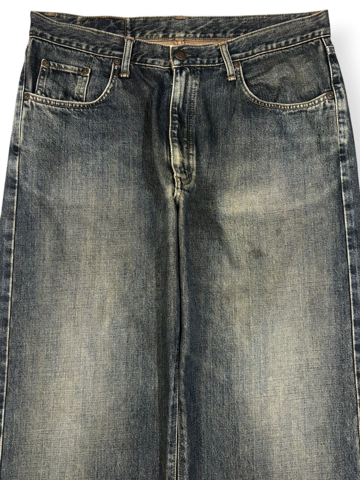 Edwin Vintage Y2K Edwin 405 Indigo Mud Wash Baggy Distressed Jeans Size US 36 / EU 52 - 3 Thumbnail