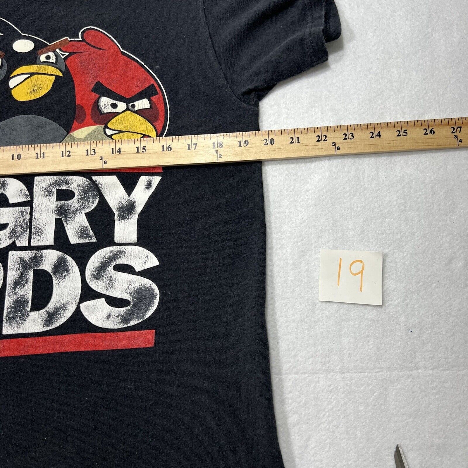 Other Angry Birds Medium Black Distressed App Game Graphic T Shirt Size US M / EU 48-50 / 2 - 8 Thumbnail