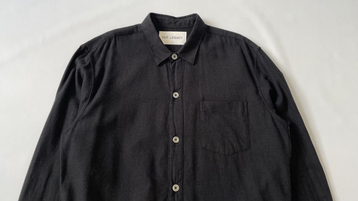 A/W 14 ‘Tobacco Fleck’ Black Wool Shirt