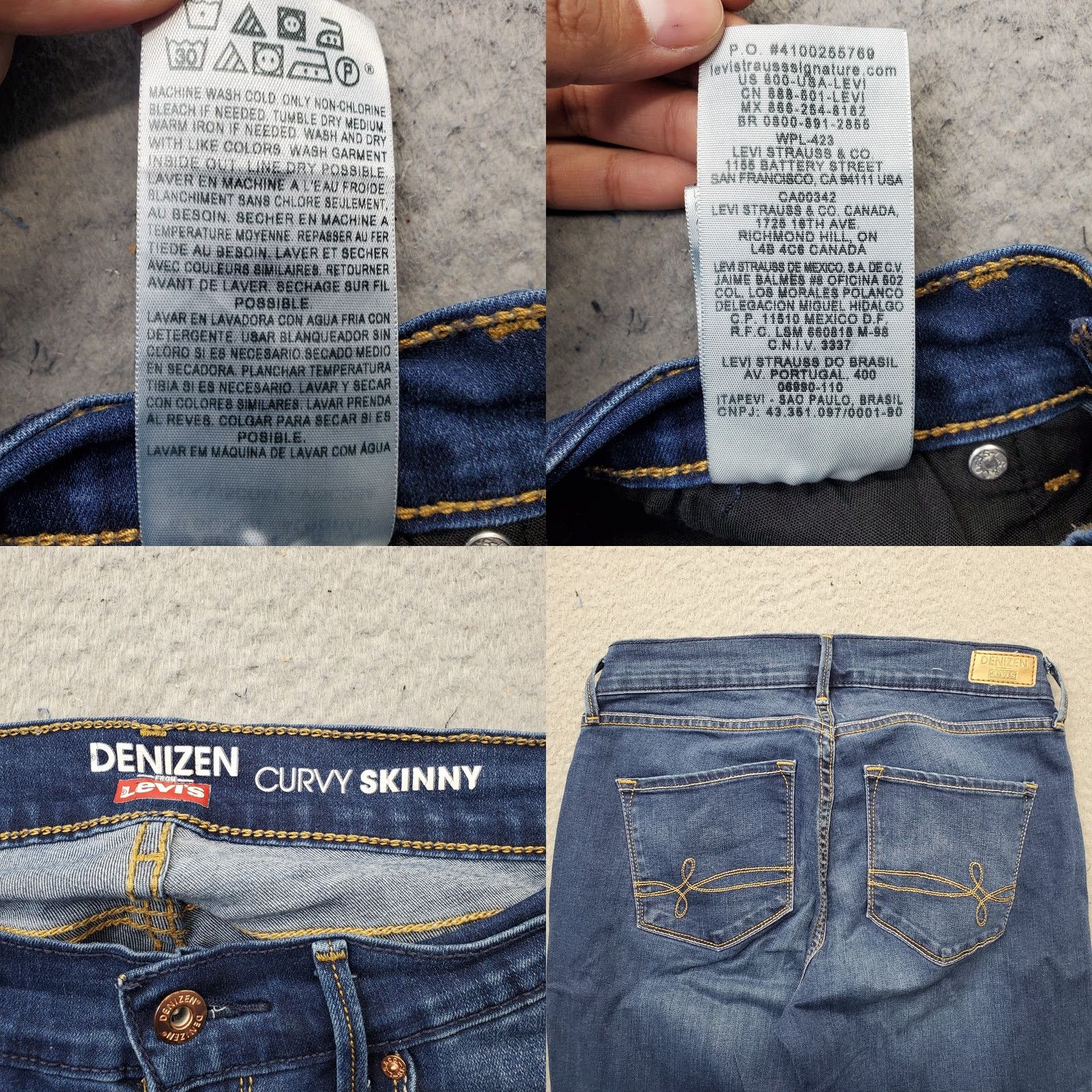 Levi's Levi's Womens 2 Jeans Curvy Skinny Denim Blue 2 Medium Inseam 28" 5-Pocket Stretch Comfort Size 26" / US 2 / IT 38 - 8 Thumbnail