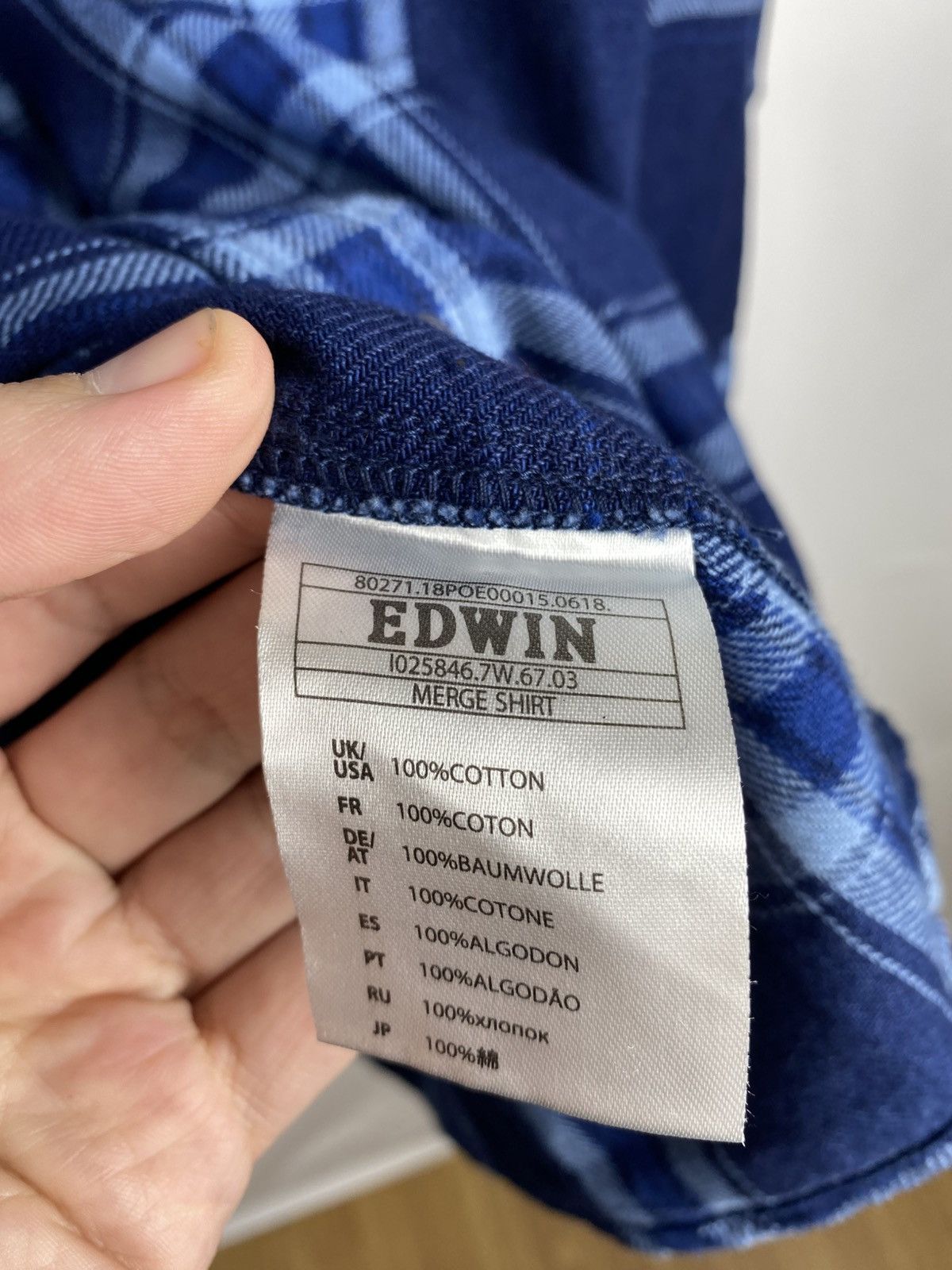 Edwin Edwin Merge Indigo Shirt Plaid Button Up Men size XL Size US XL / EU 56 / 4 - 8 Thumbnail