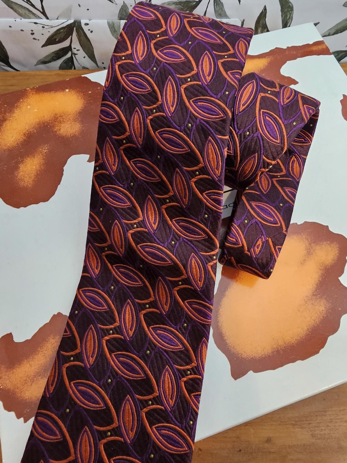 Designer Tino Cosma Tie Purple Mens 3.5" x 58" Made in Italy Size ONE SIZE - 1 Thumbnail