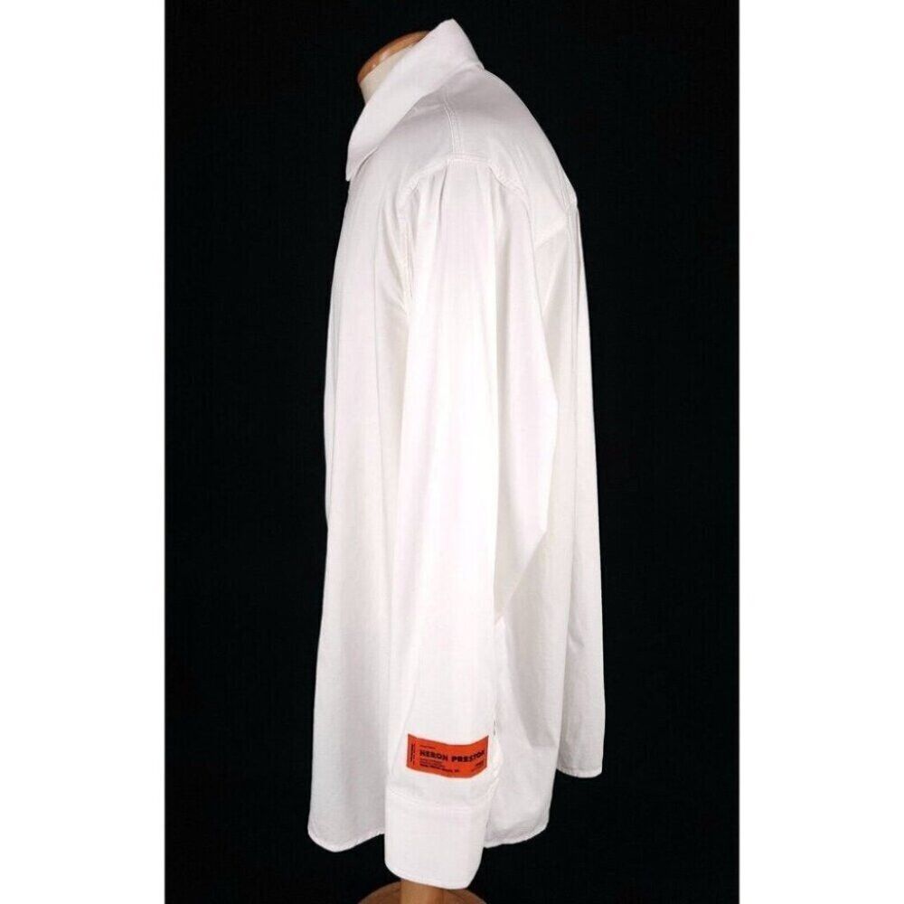Heron Preston Heron Preston Cotton Twill Poplin Shirt M Mens White Size US M / EU 48-50 / 2 - 4 Thumbnail