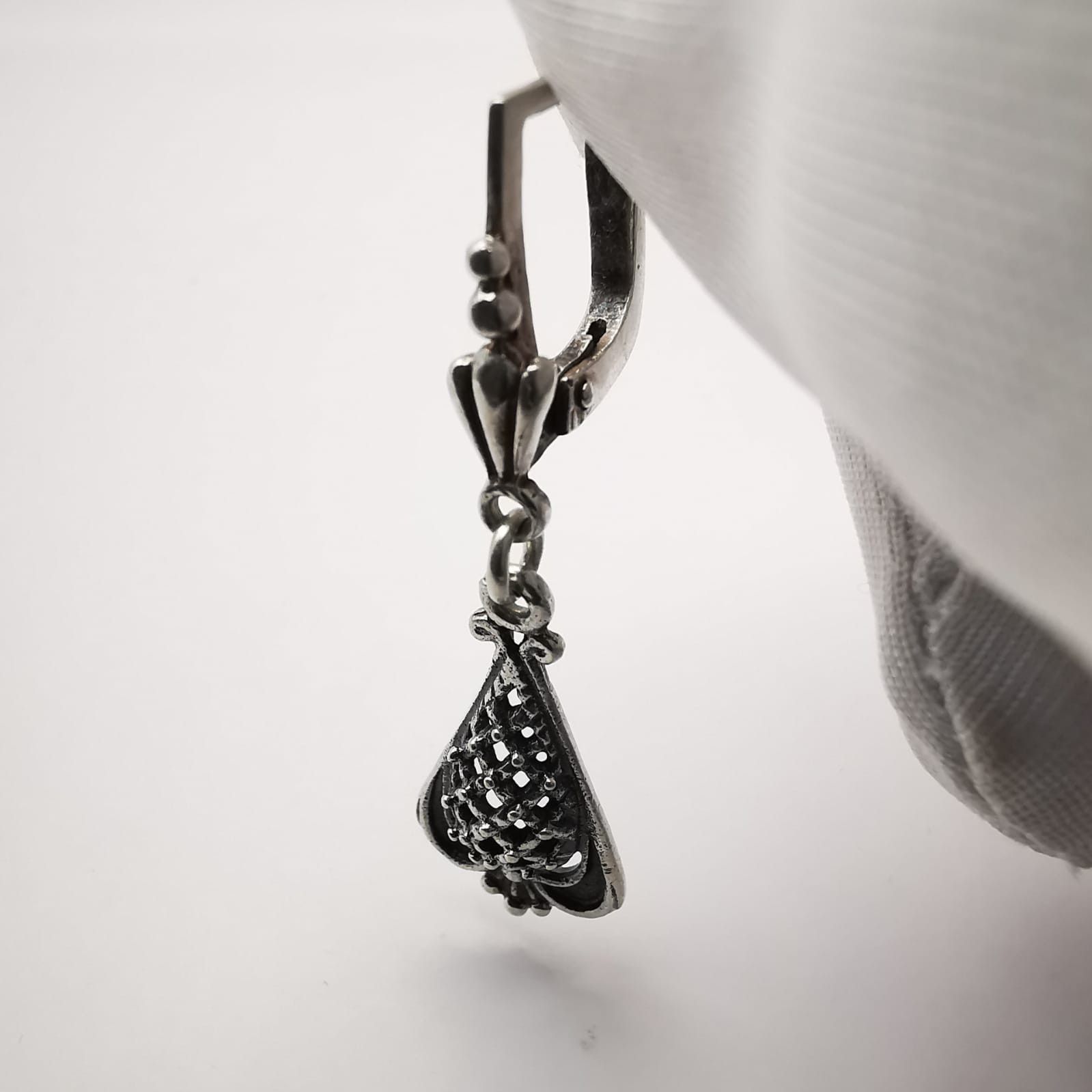 Vintage Vintage Filigree Women's 875 Silver Earrings Jewelry 4,6 g Size ONE SIZE - 5 Thumbnail