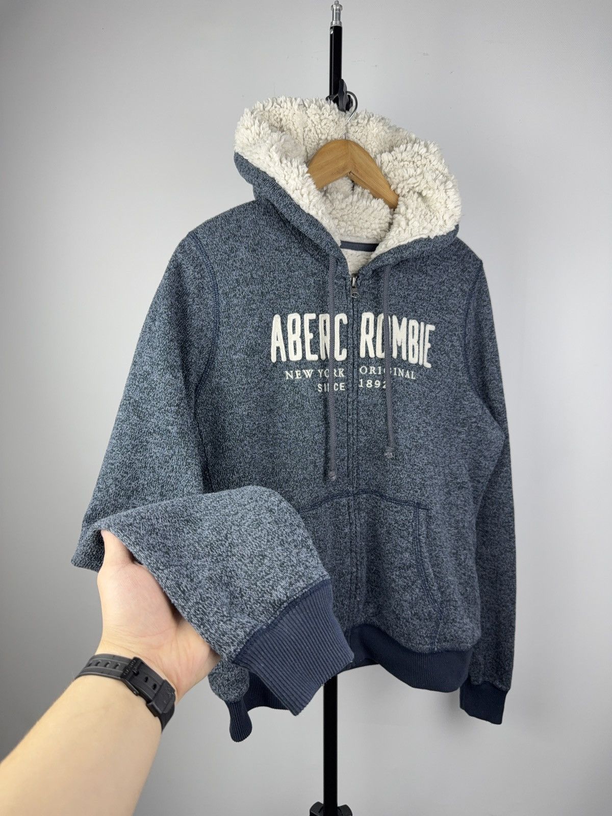 Abercrombie & Fitch × Japanese Brand × Vintage 00s Abercrombie & Fitch Zip Hoodie Vintage Y2K Big Logo Size L / US 10 / IT 46 - 2 Thumbnail