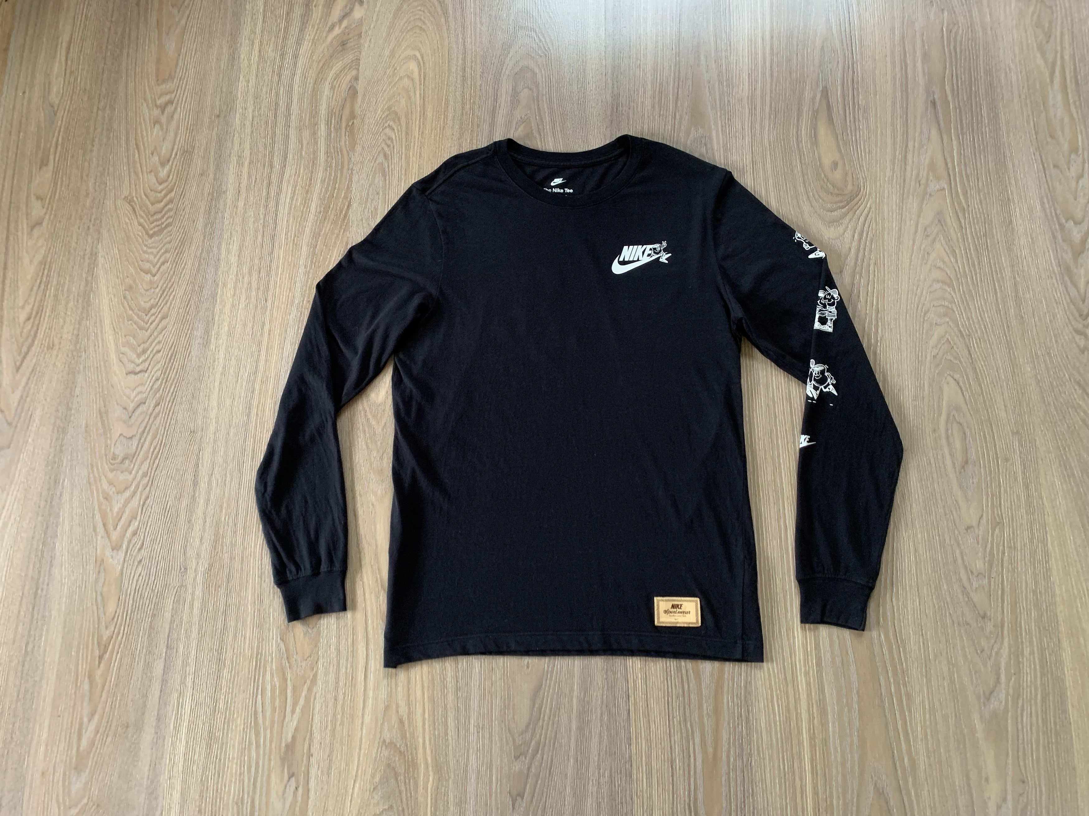 Nike × Vintage The Nike Tee Black Cotton Printed Long Sleeve 2022 Size US M / EU 48-50 / 2 - 1 Thumbnail