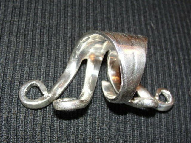 Handmade Sterling Silver Plated Brass Figural Fork Ring Size ONE SIZE - 5 Thumbnail