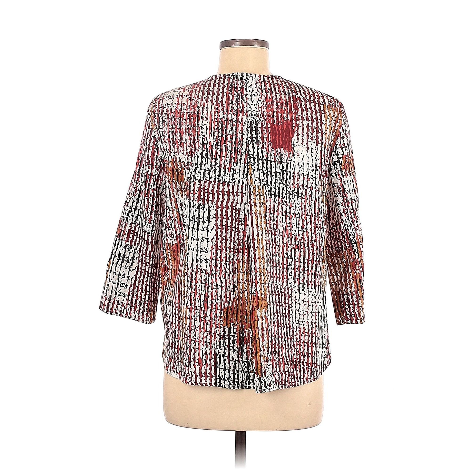 Anne Klein Anne Klein Brown Black White Brick Red Open Front Blazer Jac Size S / US 4 / IT 40 - 2 Thumbnail