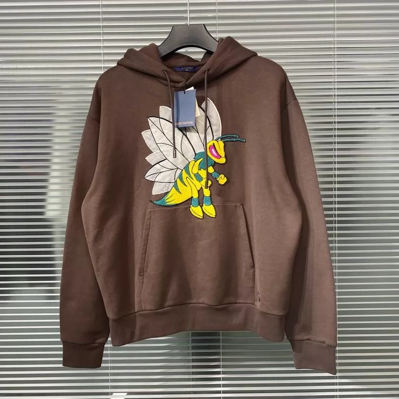 Louis Vuitton Louis Vuitton Brown Hoodie with Bee Embroidery- DMC Size US L / EU 52-54 / 3 - 1 Thumbnail