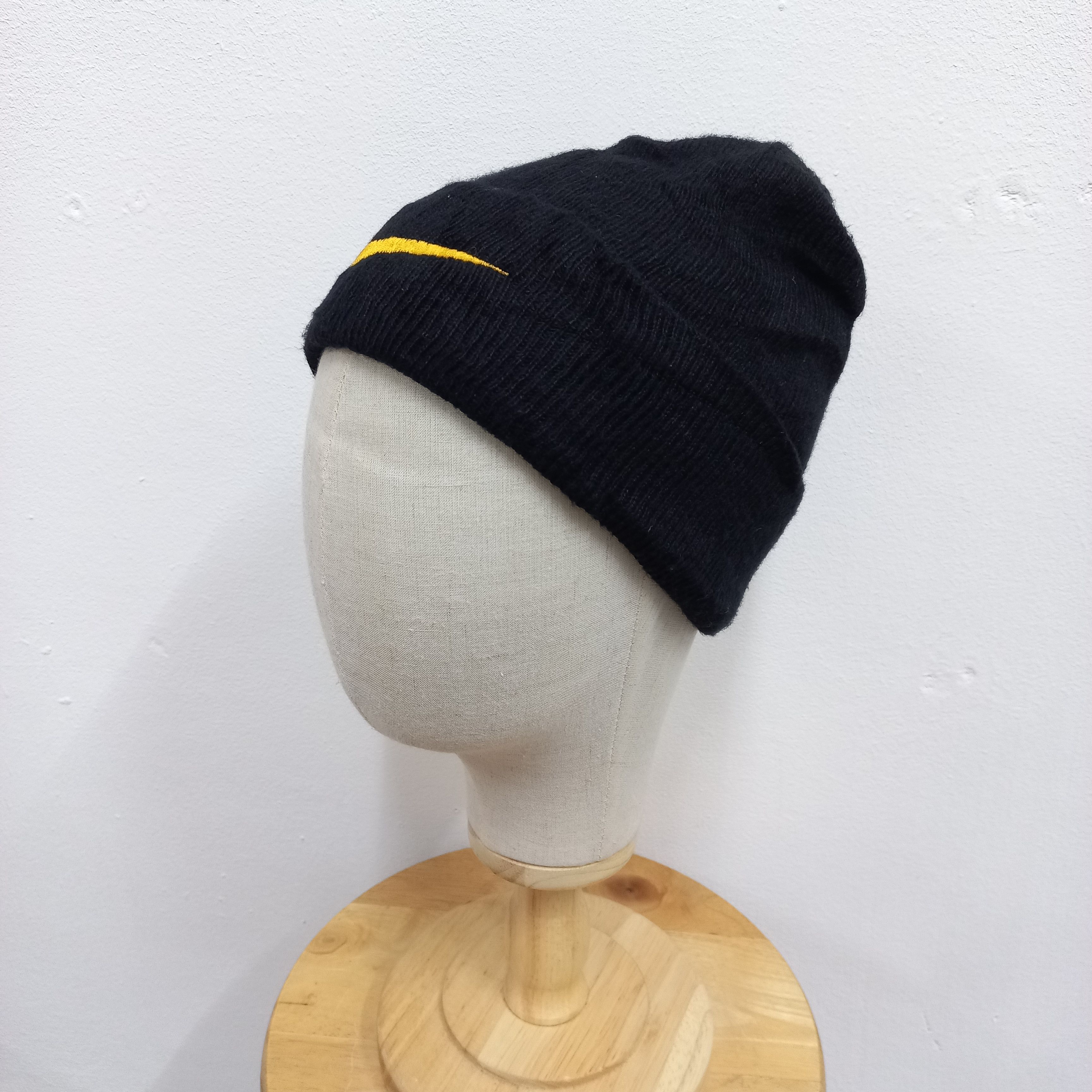 Nike 💥 Vintage nike swoosh big logo made in usa beanie hat Size ONE SIZE - 2 Thumbnail