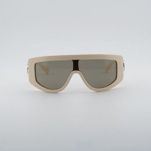 Gucci Gucci GG1950S 004 Sunglasses Ivory Shield Frame, Brown Lense Size ONE SIZE - 6 Thumbnail