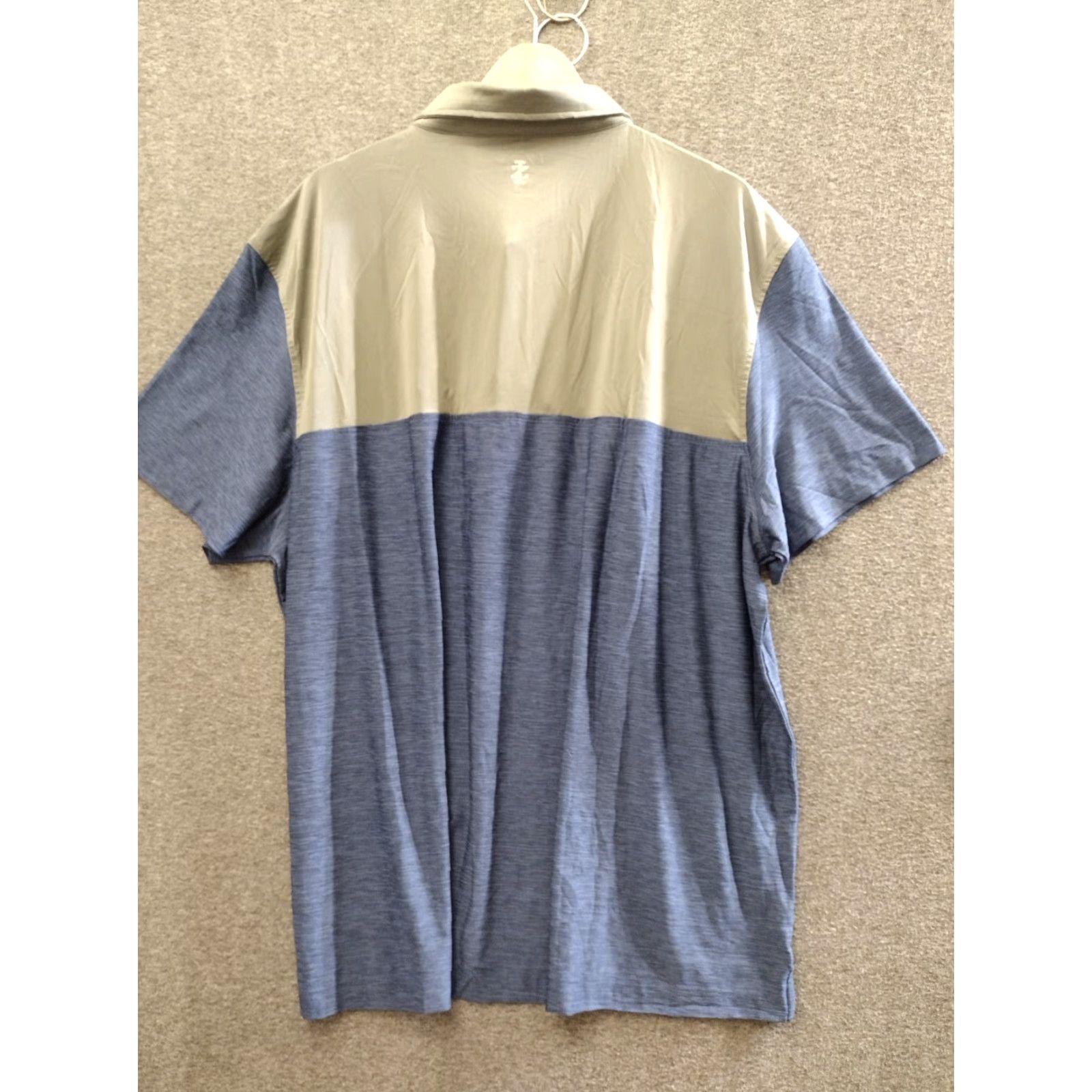 Izod IZOD GOLF Polo Shirt SwingFlex Short Sleeve Stretch Tech Cool FX UPF-15 Blue/Beige XXXL Men Size US XXL / EU 58 / 5 - 2 Thumbnail