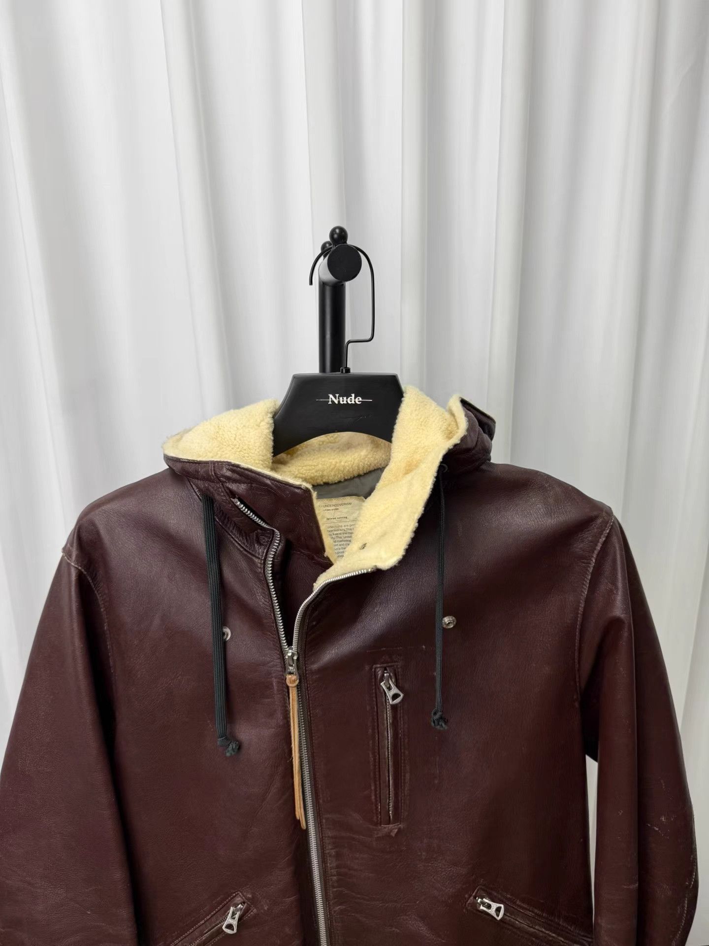 Undercover UNDERCOVER 10AW Asymmetrical Zip Leather Jacket K20 Size US L / EU 52-54 / 3 - 4 Thumbnail