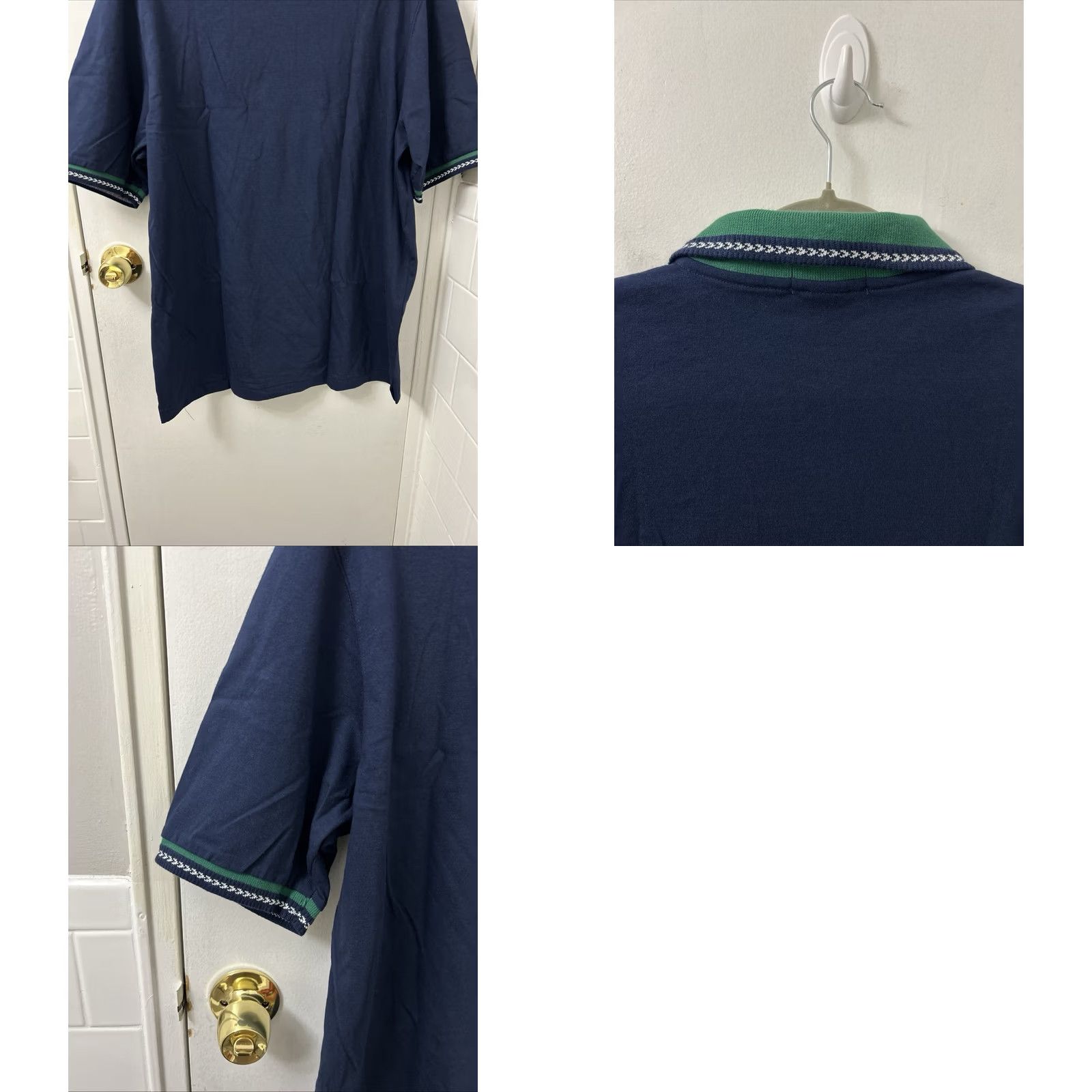 Lands' End Lands' End Polo Shirt Mens Large Blue Green Short Sleeve NWT Embroidered Logo Button Pique Knit Casual Workwear Size US L / EU 52-54 / 3 - 8 Thumbnail