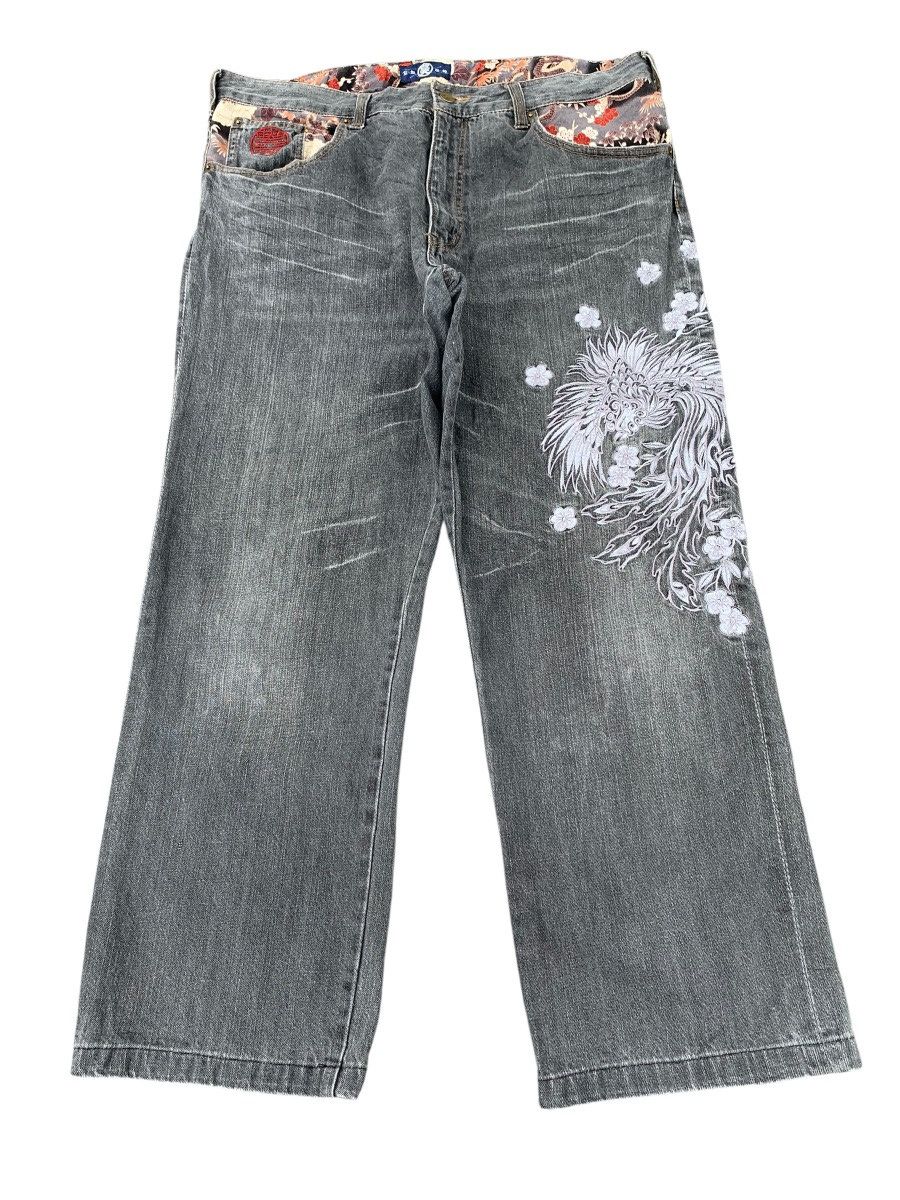 Kapital EMBROIDERED LIKE KARAKURI TAMASHI PHOENIX STREETWEAR DENIM Size US 37 - 2 Thumbnail