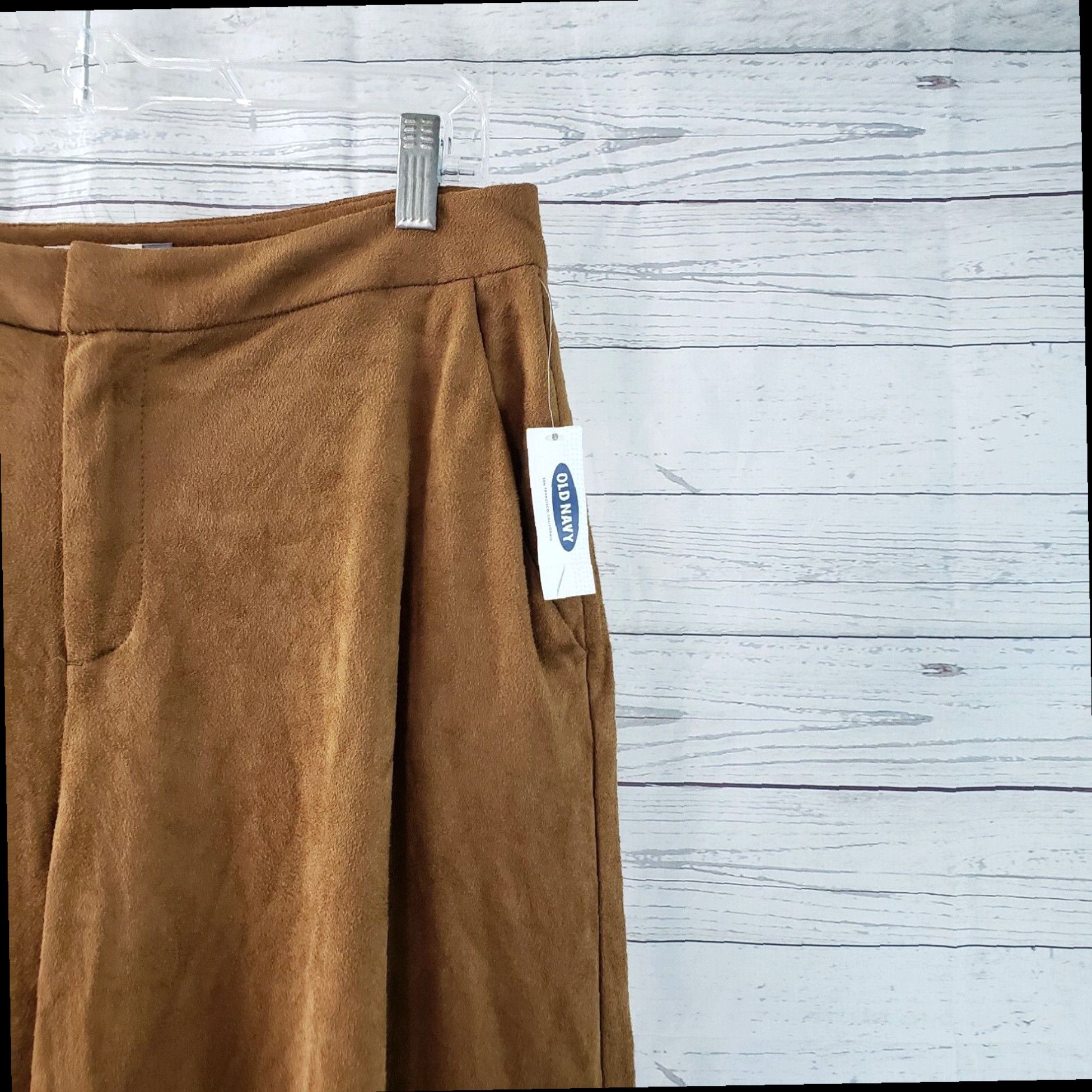 Old Navy Brown Faux Suede Wide Leg High Rise Capri Pants for Women by Old Navy in Size 10 Grailed
