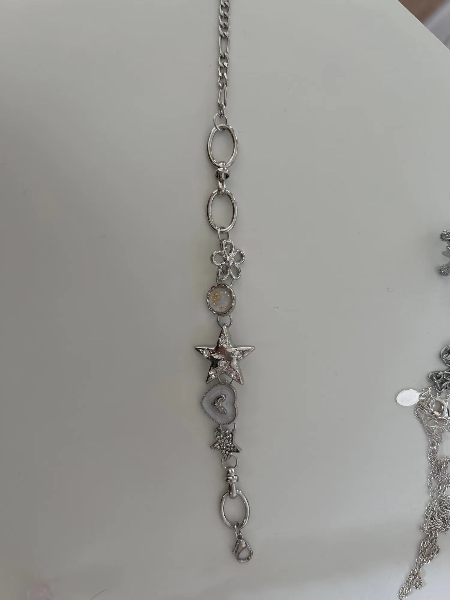 Jewelry Aesthetic Heart Star Chain Bracelet Size ONE SIZE - 2 Thumbnail