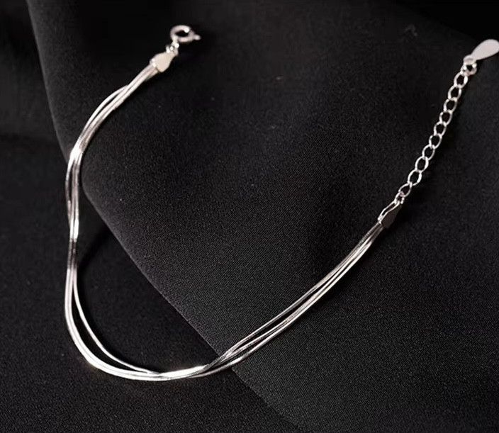 Vintage Three-Layer Silver Blade Bracelet Size ONE SIZE - 2 Thumbnail