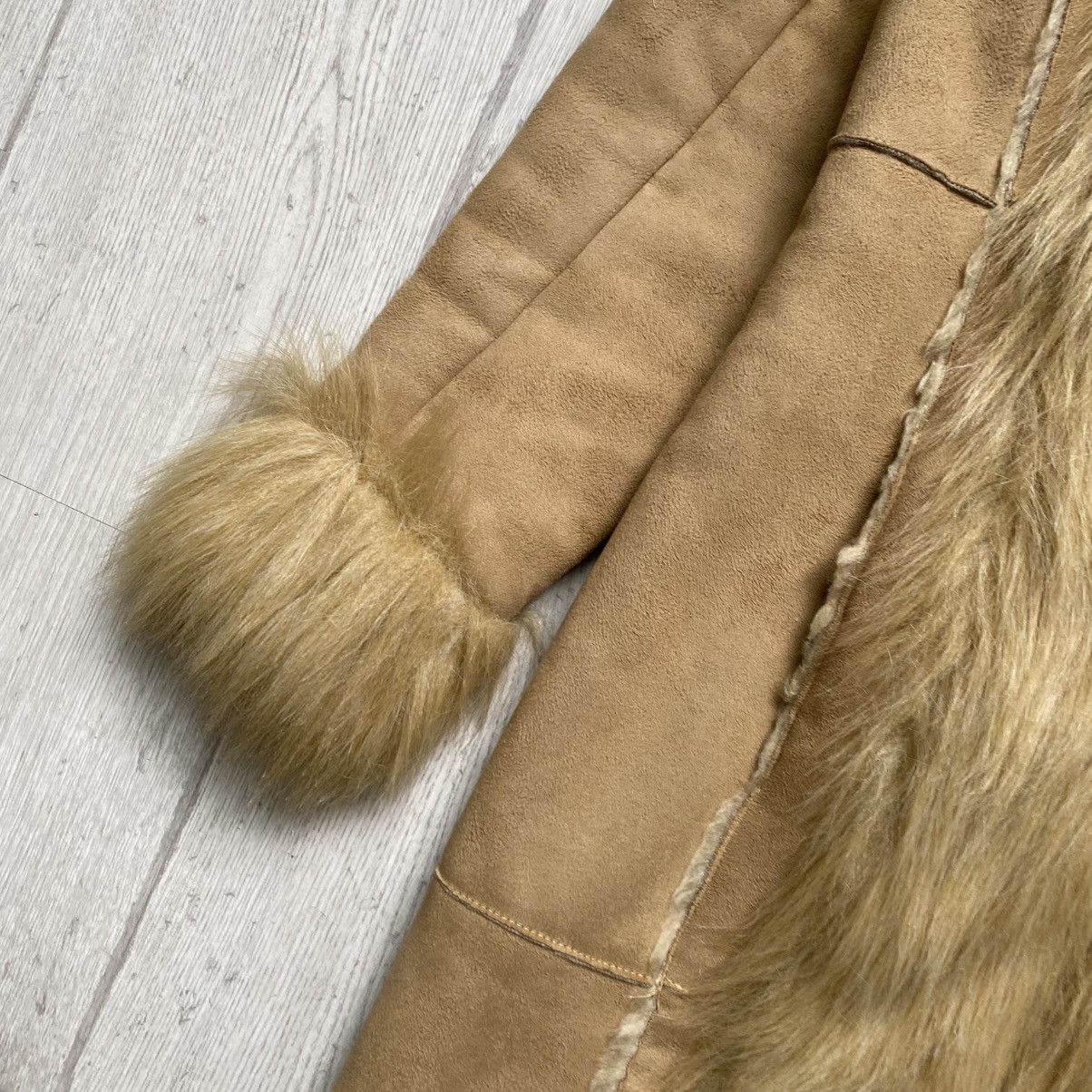 Miss Sixty Vintage 2000s Faux Fur Coat Maxi Y2K Grunge Penny Lane Size S / US 4 / IT 40 - 8 Thumbnail