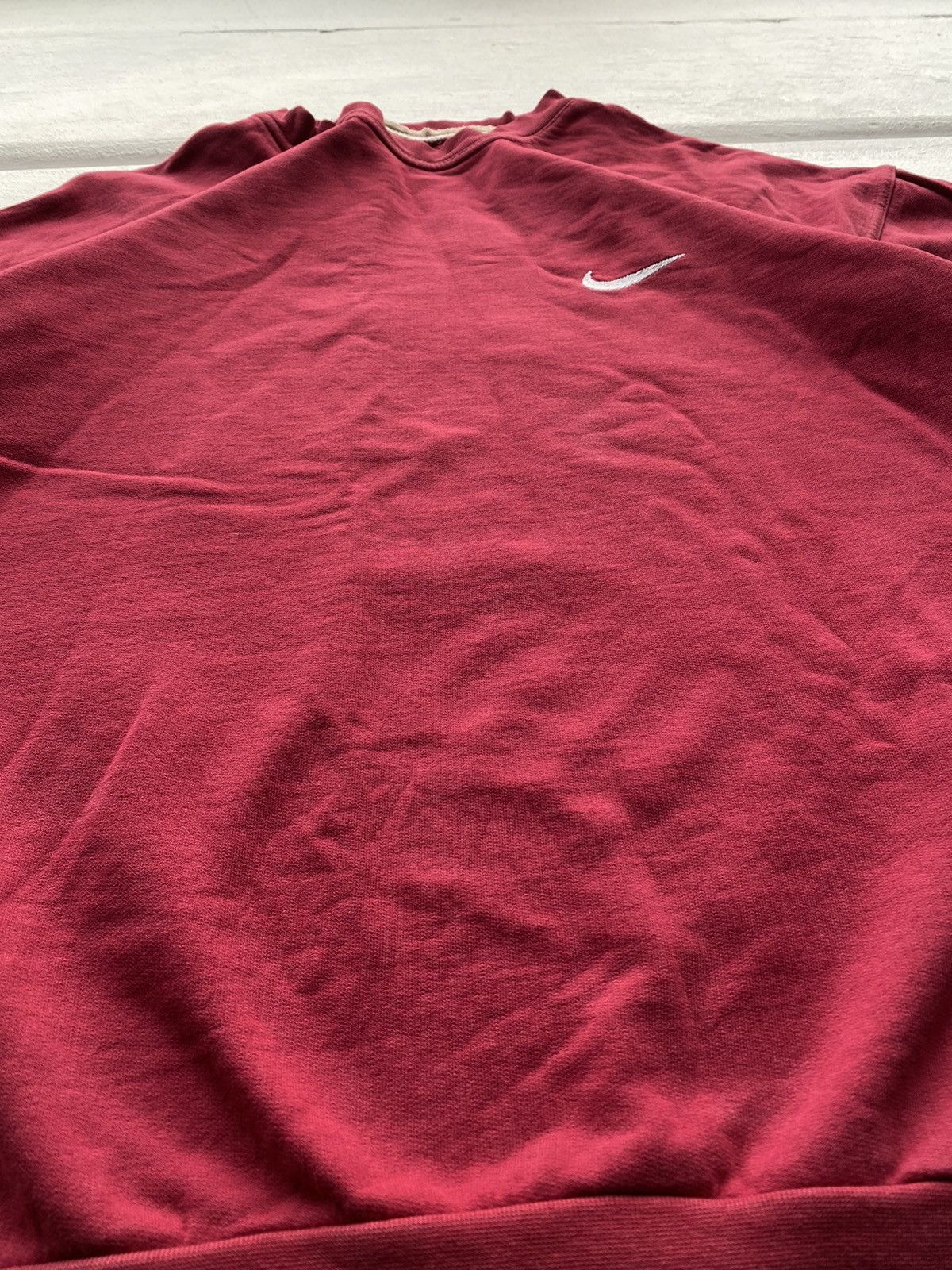 Nike × Vintage 🔥90s Nike Big Logo Swoosh Red Oversized Sweatshirt y2k rare Size US XL / EU 56 / 4 - 16 Thumbnail