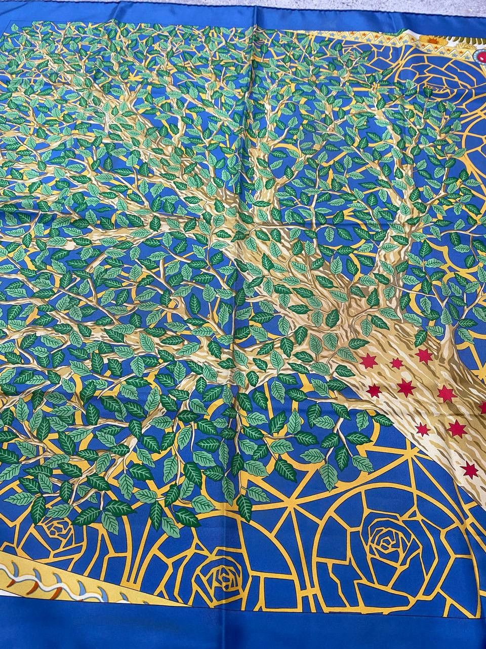 Hermes Vintage Hermes 90’s Axis Mundi Central Scarf Silk Ladies Size ONE SIZE - 14 Thumbnail