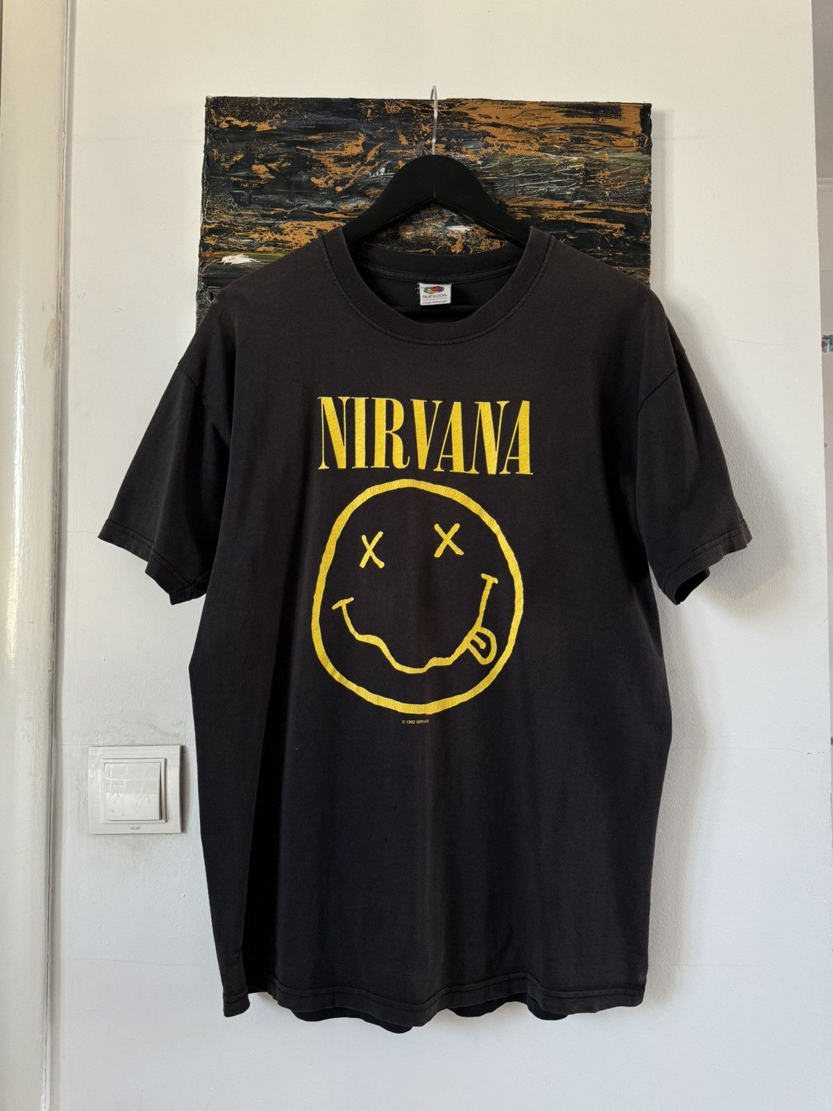 Band Tees × Nirvana × Vintage Vintage 1992 Nirvana Smiley Faded T Shirt Size US L / EU 52-54 / 3 - 1 Thumbnail