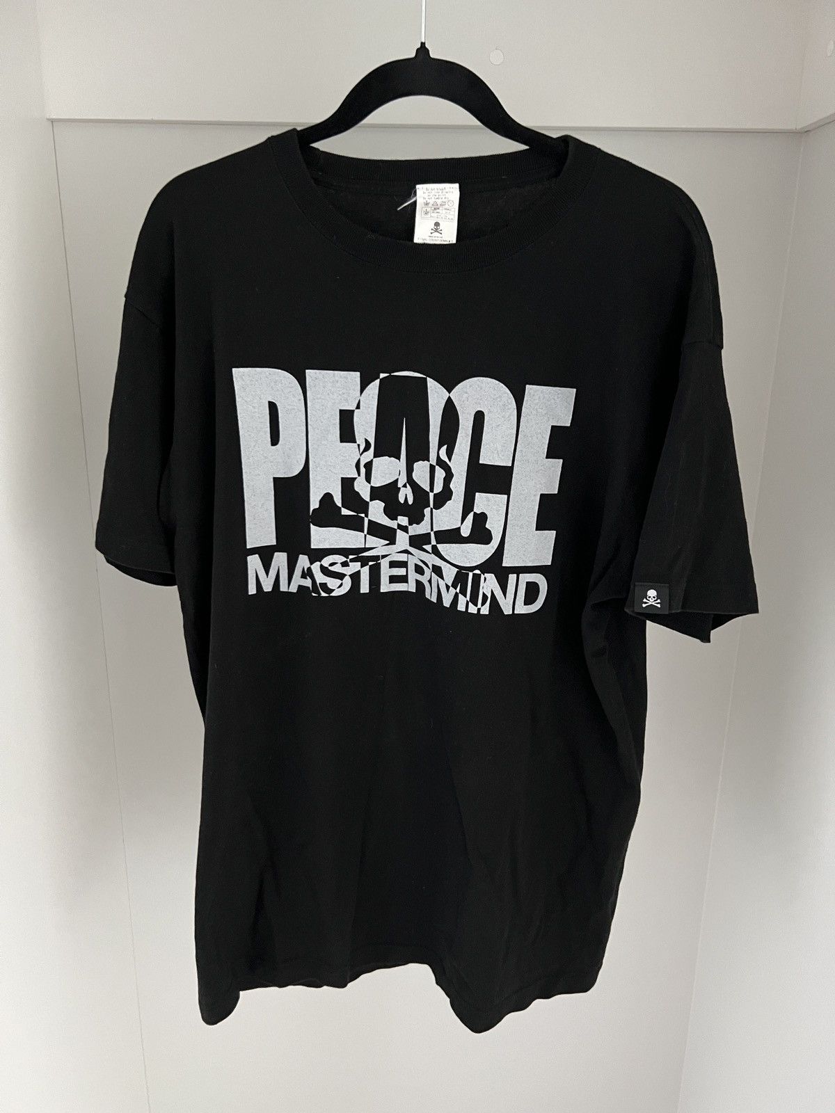 image of Mastermind Japan x Vintage Mastermind Spell Out Skull T-Shirt in Black, Men's (Size XL)