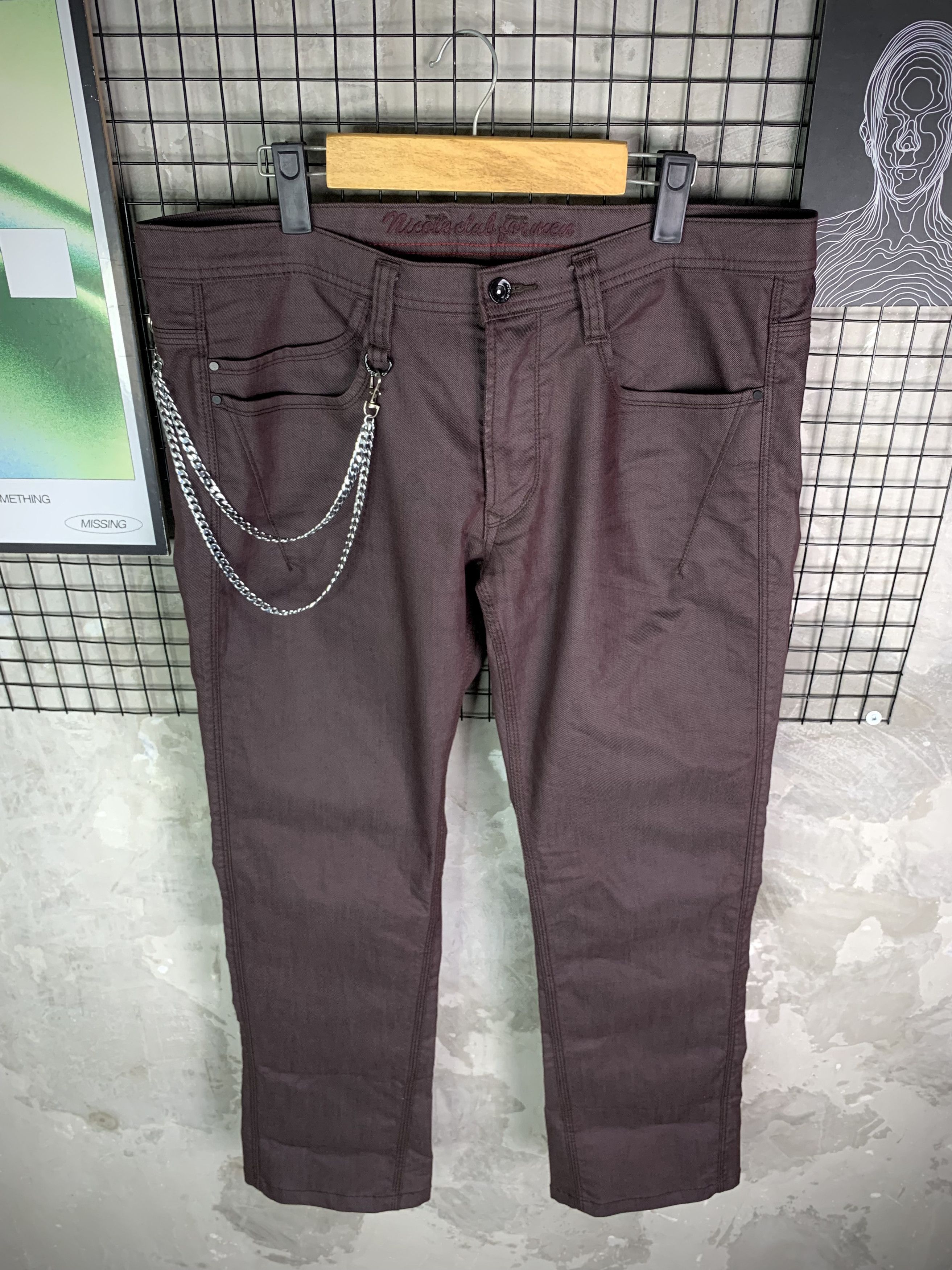 Nicole Club Nicole Club For Men Grunge Burgundy Waxed Pants Size US 36 / EU 52 - 4 Thumbnail