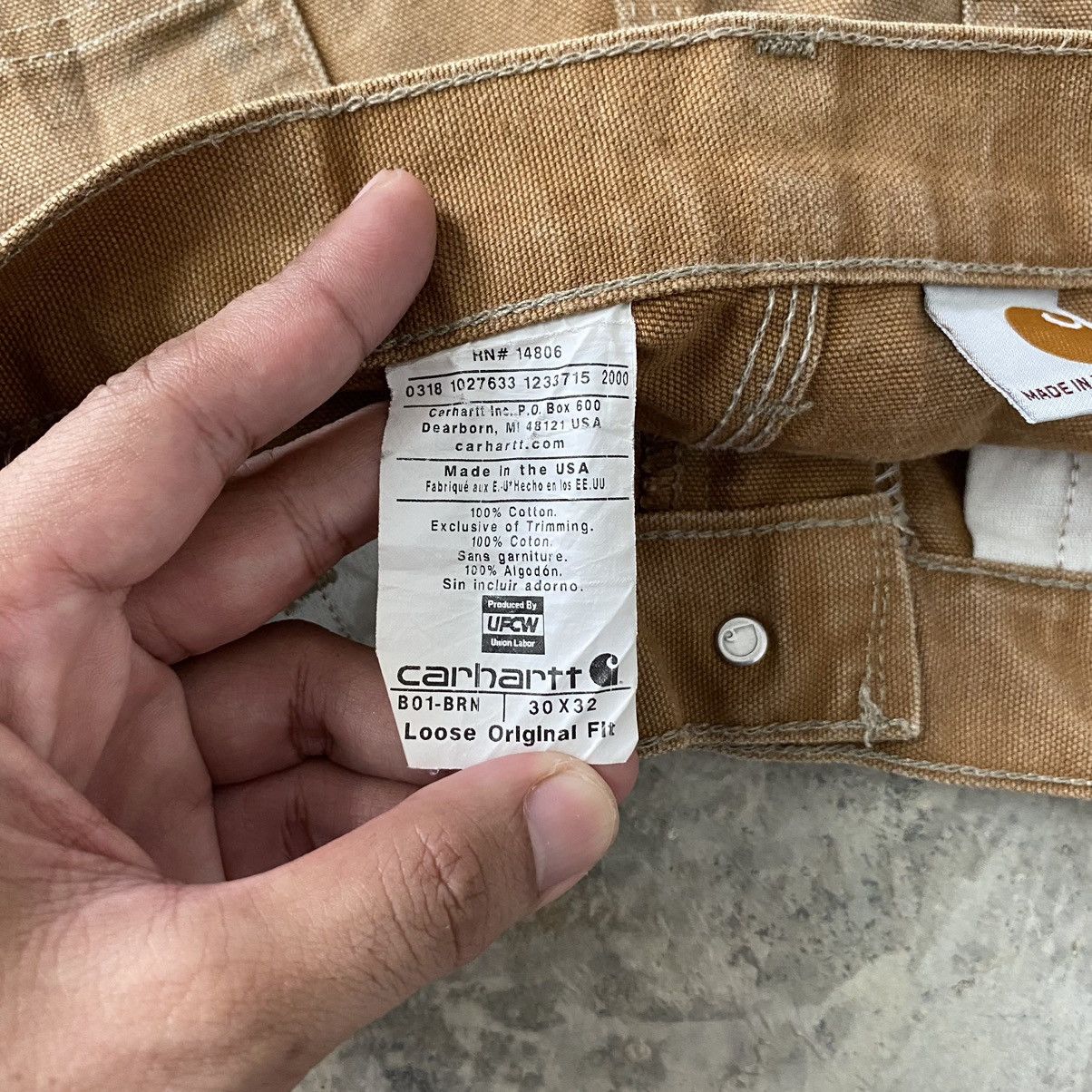 Carhartt VTG Carhartt Double Knee Faded Tan Dirty Carpenter Pants Size US 29 - 16 Thumbnail