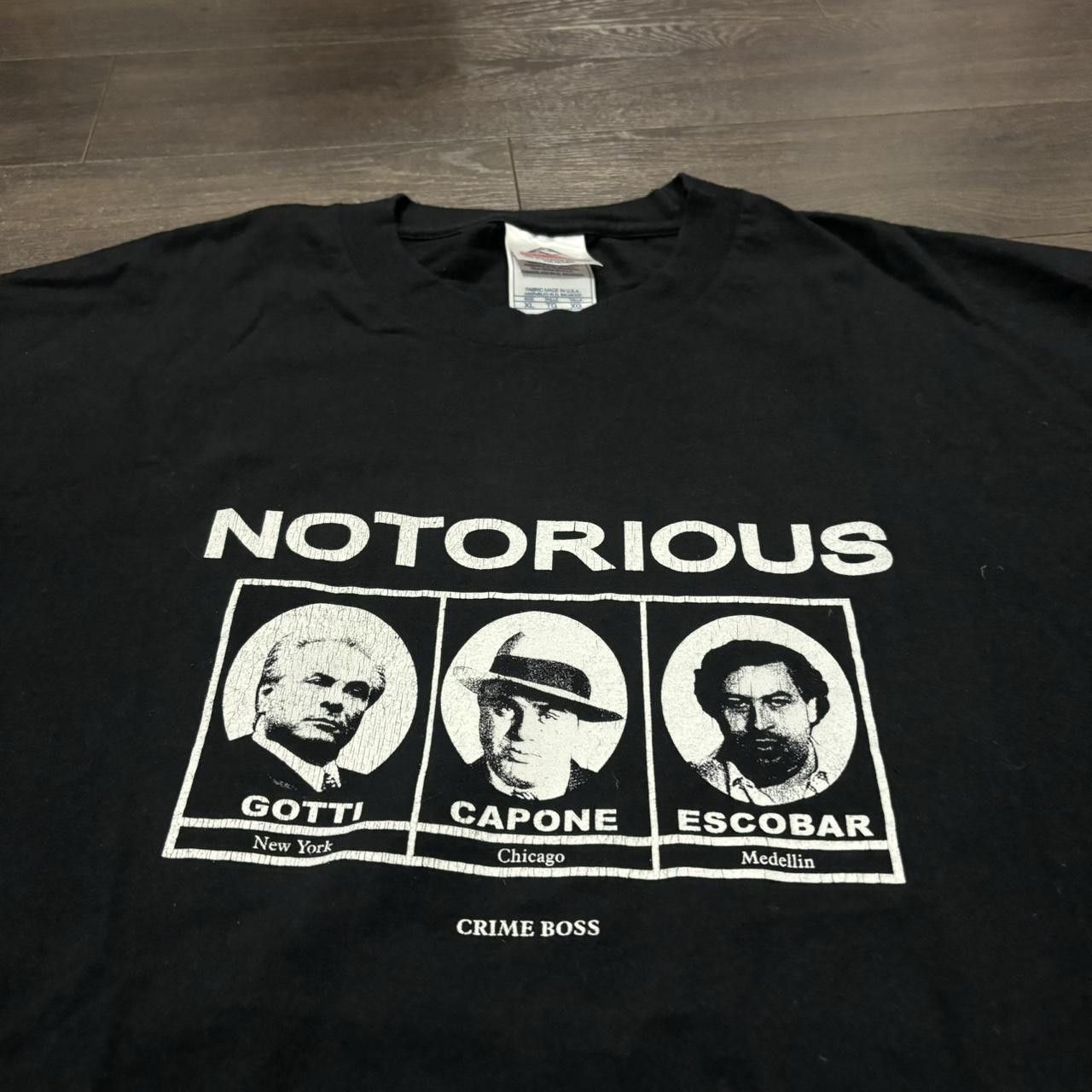 Designer Vintage notorious crime boss t shirt 00s XL Gotti Capone Size US XL / EU 56 / 4 - 2 Thumbnail