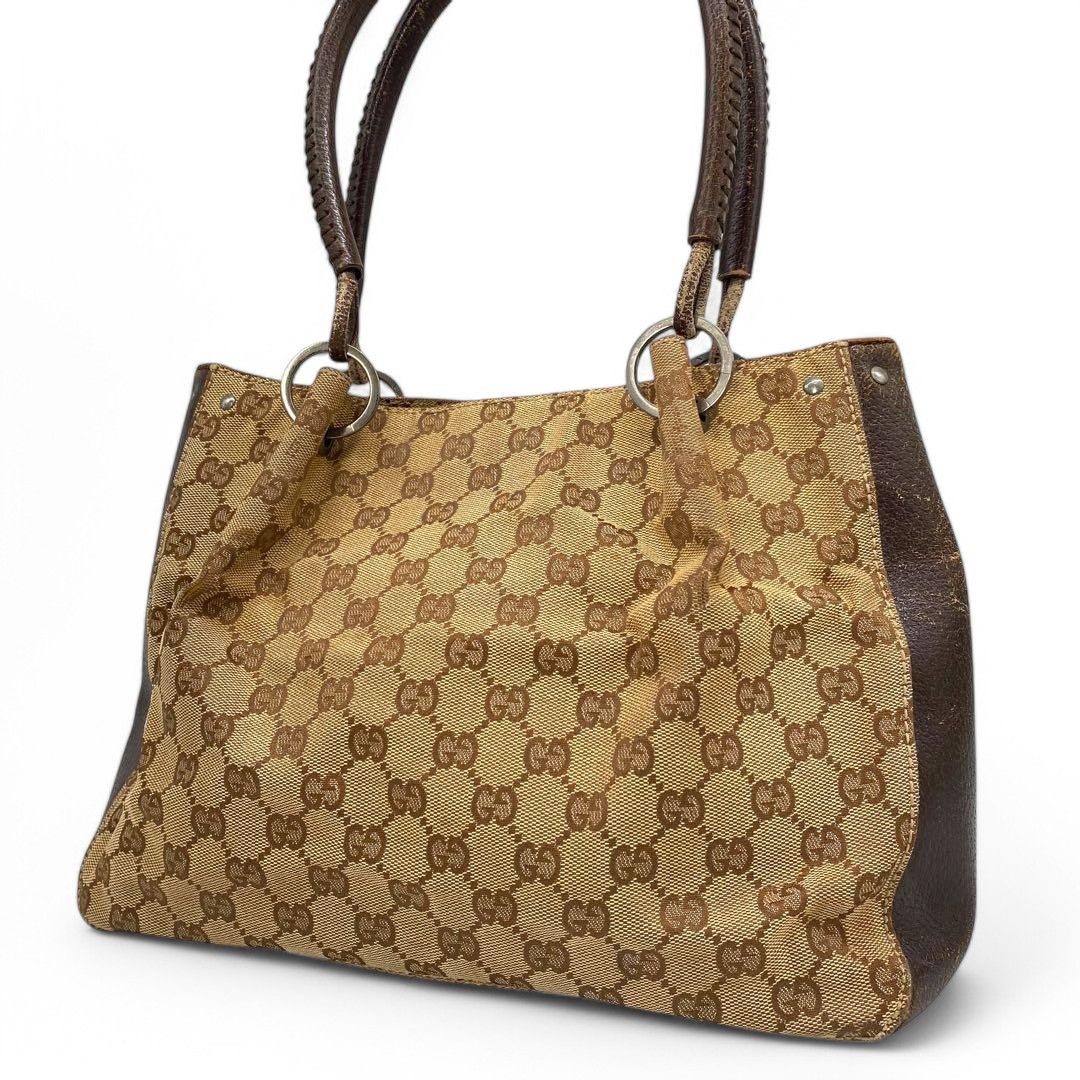 Gucci Gucci - Shoulder Bag Handbag Brown Monogram Leather GG Size ONE SIZE - 2 Thumbnail