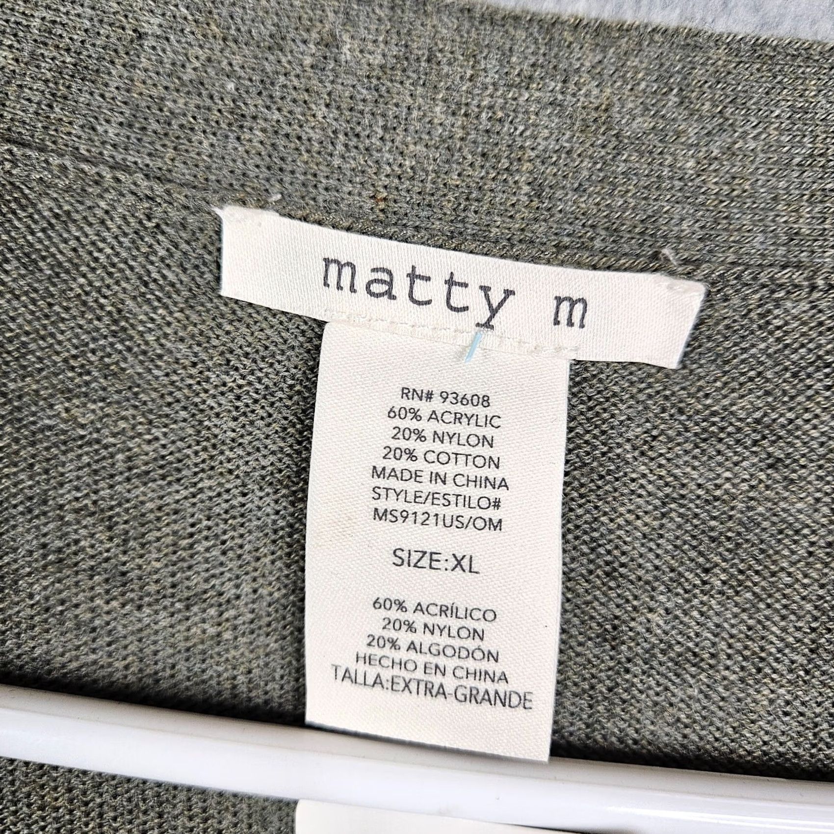 Vintage Matty M Women’s Gray Long Sleeve Cardigan Open Front Pockets Sweater XL NEW Knit Casual Modern XLGirls? Size XL / US 12-14 / IT 48-50 - 5 Thumbnail