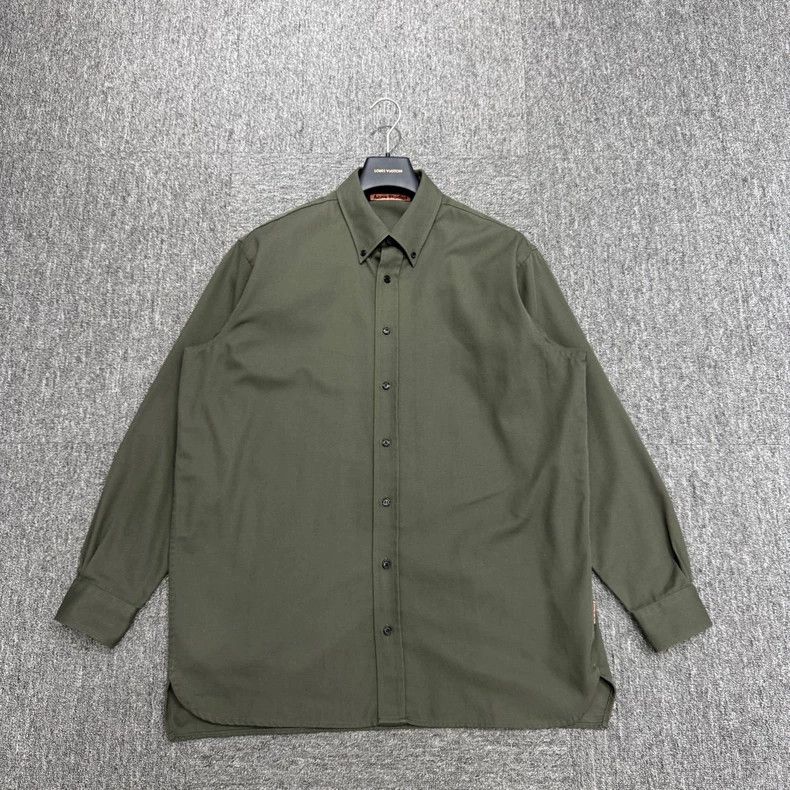 Vintage Acne Studios Green Long Sleeve Shirt Size US M / EU 48-50 / 2 - 1 Thumbnail