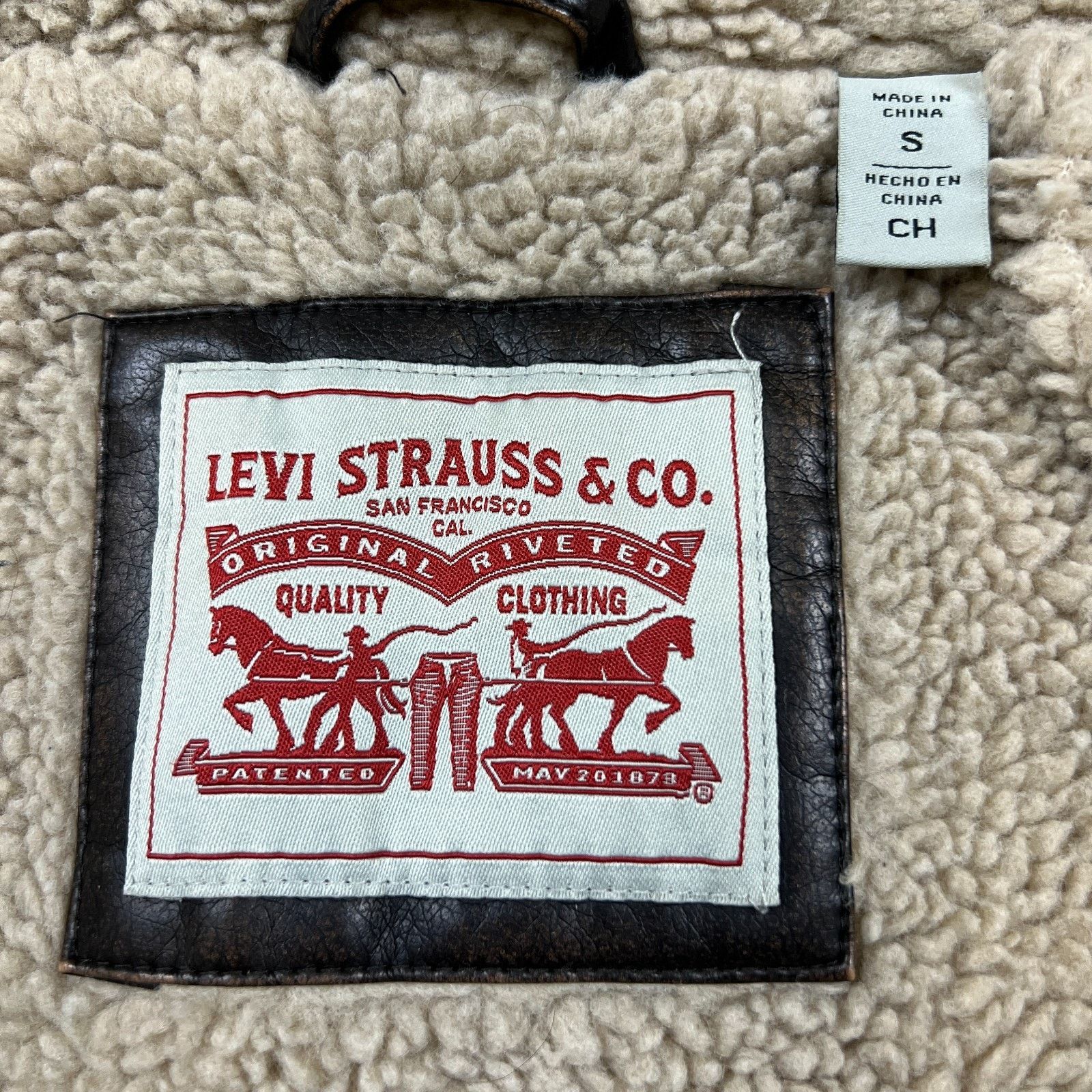Levi's × Vintage Levi's Faux Leather Jacket Small Aviator Bomber Sherpa Lined Size US S / EU 44-46 / 1 - 8 Thumbnail