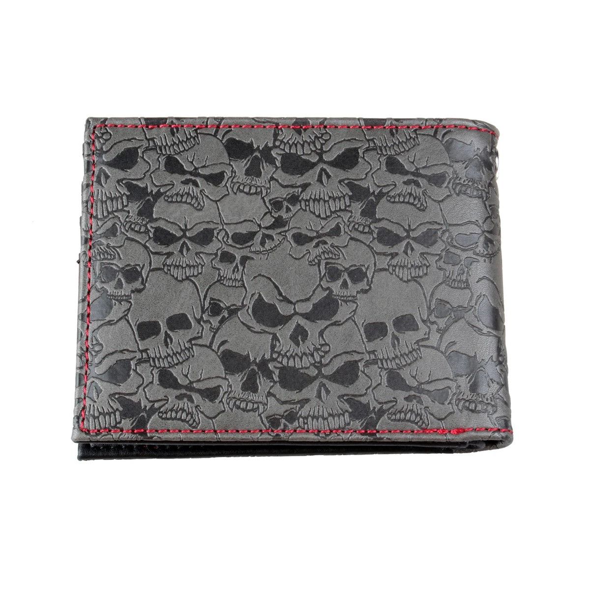 Japanese Brand Skull Double Fold Versatile Card Holder Wallet Size ONE SIZE - 3 Thumbnail