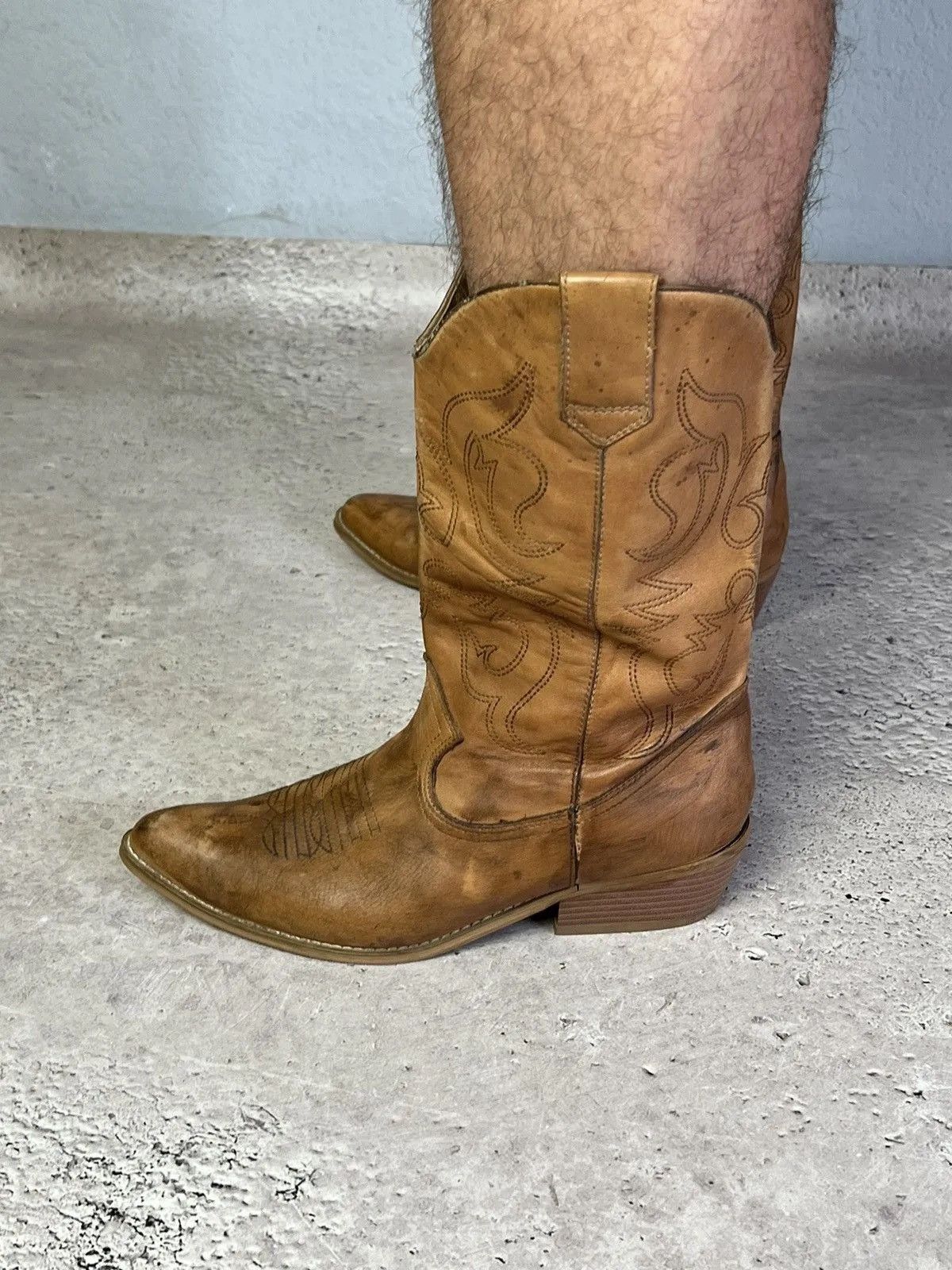 Western Rise Vintage western guidi style moto leather boots brown 90s Size US 8 / EU 41 - 6 Thumbnail