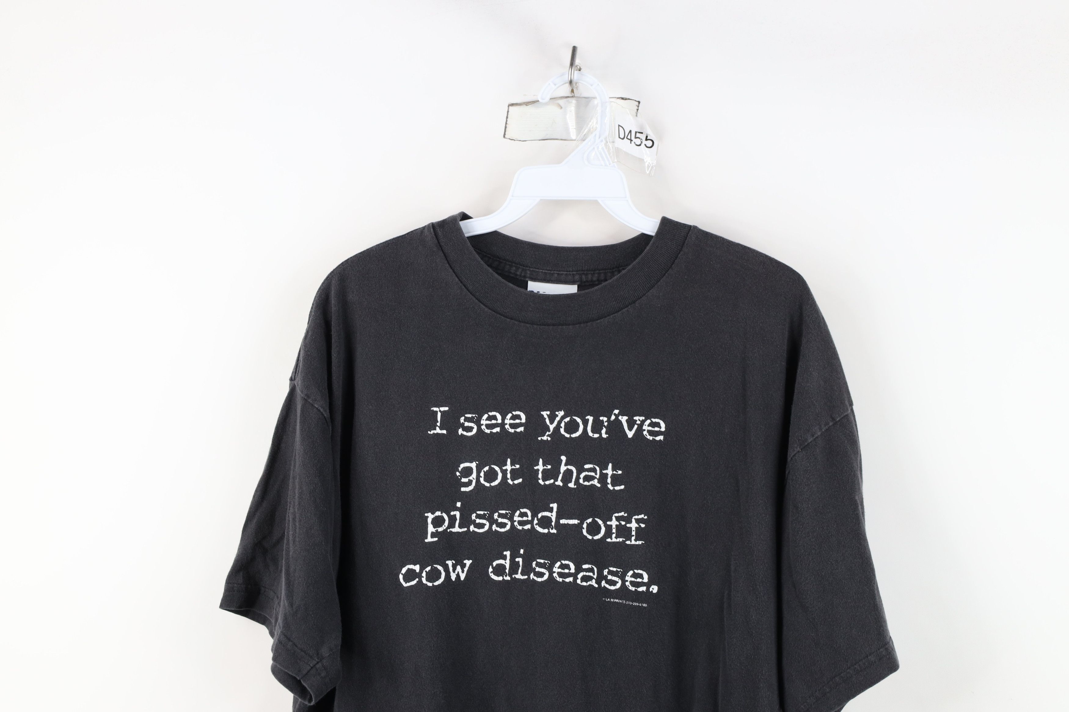 Vintage Vintage 90s Pissed Off Cow Disease Mad Cow T-Shirt Black USA Size US XL / EU 56 / 4 - 2 Thumbnail