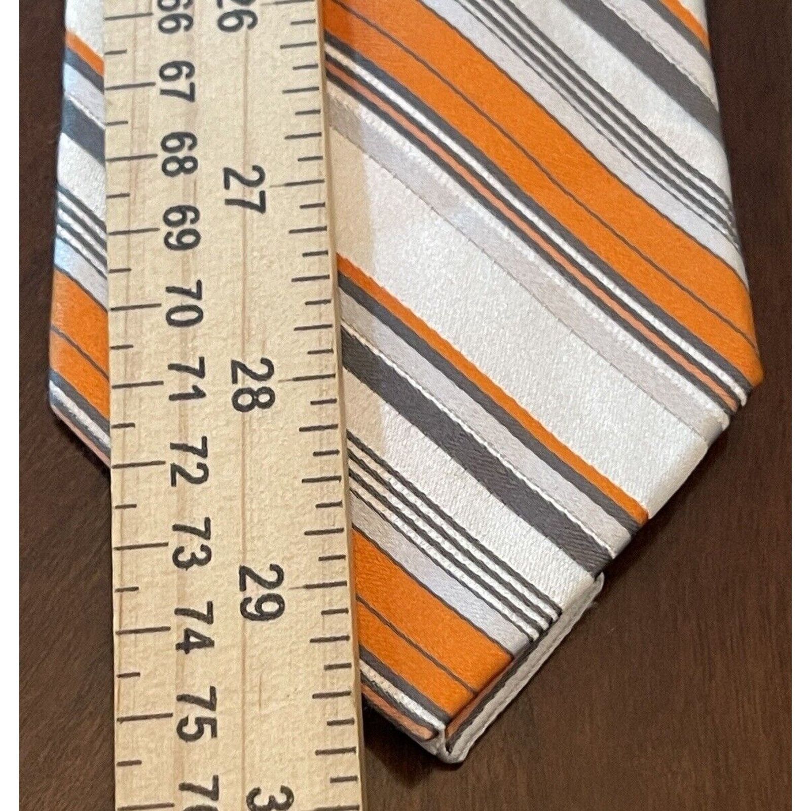 Express Express Design Studio Orange Gray 100% Silk Made In China Size ONE SIZE - 5 Thumbnail