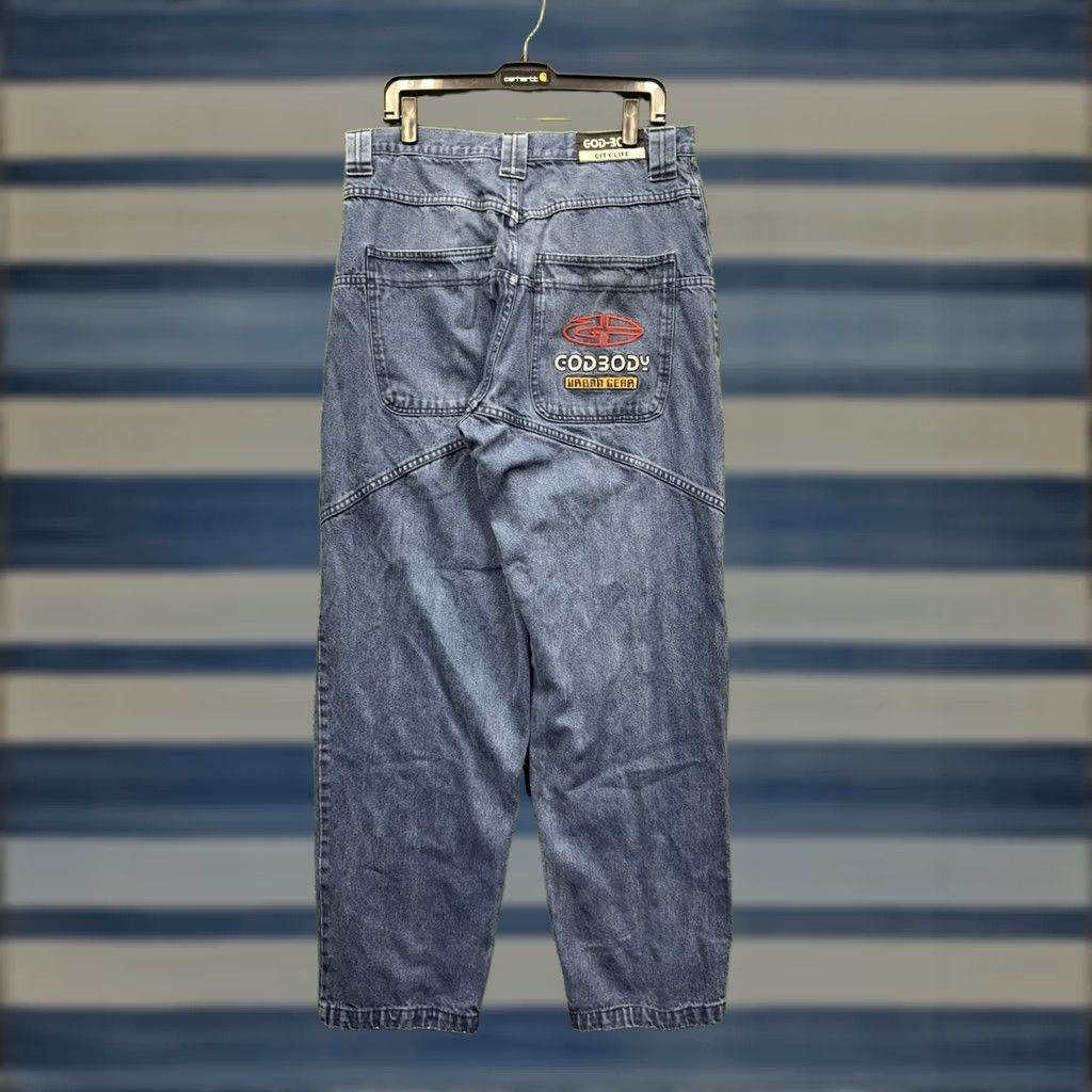 Vintage VINTAGE Godbody Jeans Mens 36 Jeans 90s Grunge Hip Hop Wide-Leg Denim Blue 5-Pocket Relaxed Mens Size US 36 / EU 52 - 1 Thumbnail