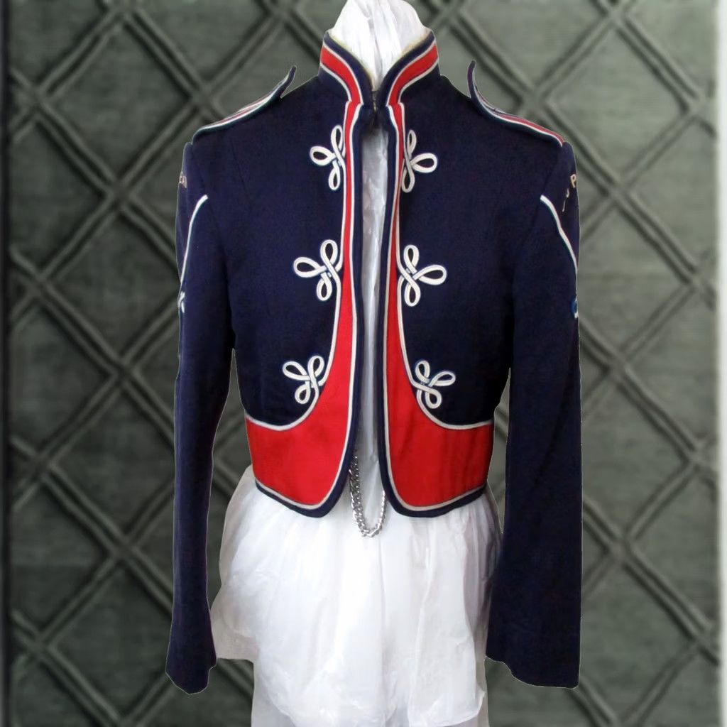 Vintage VINTAGE Stanbury 38R Navy Blue Marching Band Jacket - Unisex Wool Military Coat, Band Collar, 80s Retro Music USA Parade Jacket Size US XXS / EU 40 - 1 Thumbnail