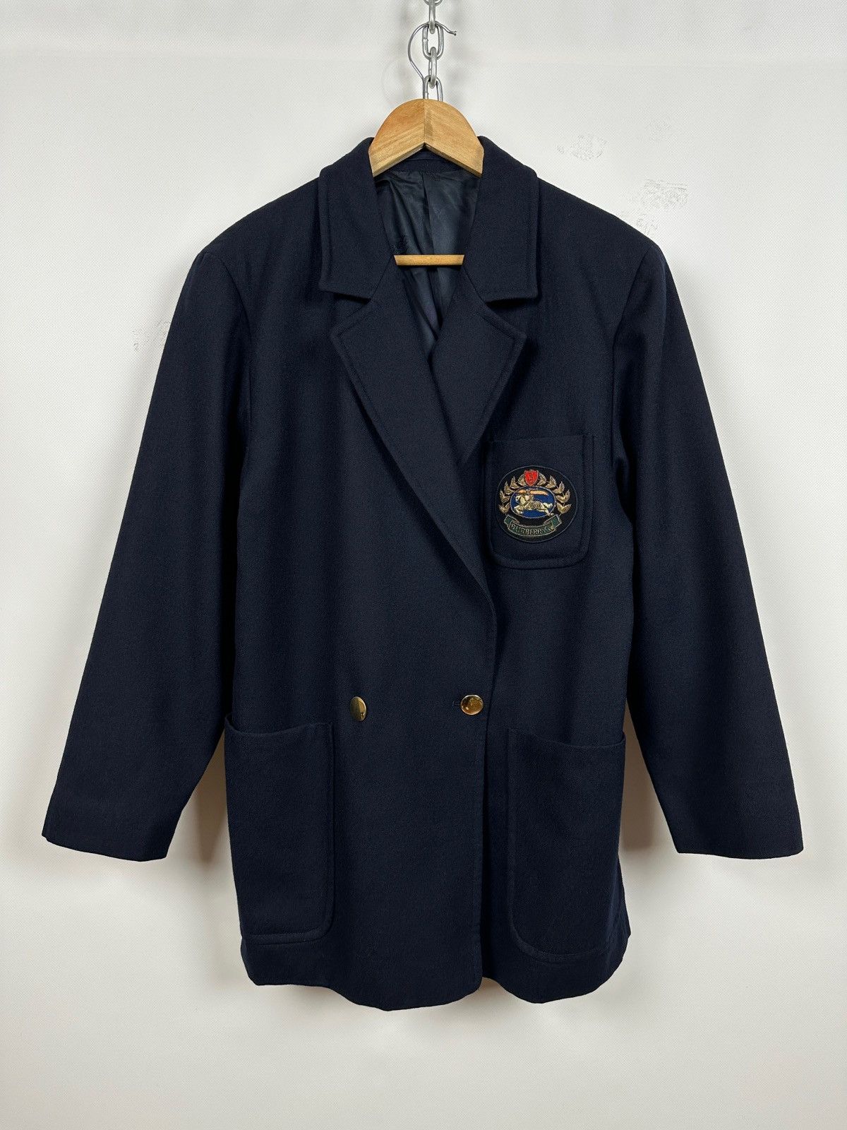 Vintage Burberrys London Wool Double Breasted Blazer Jacket