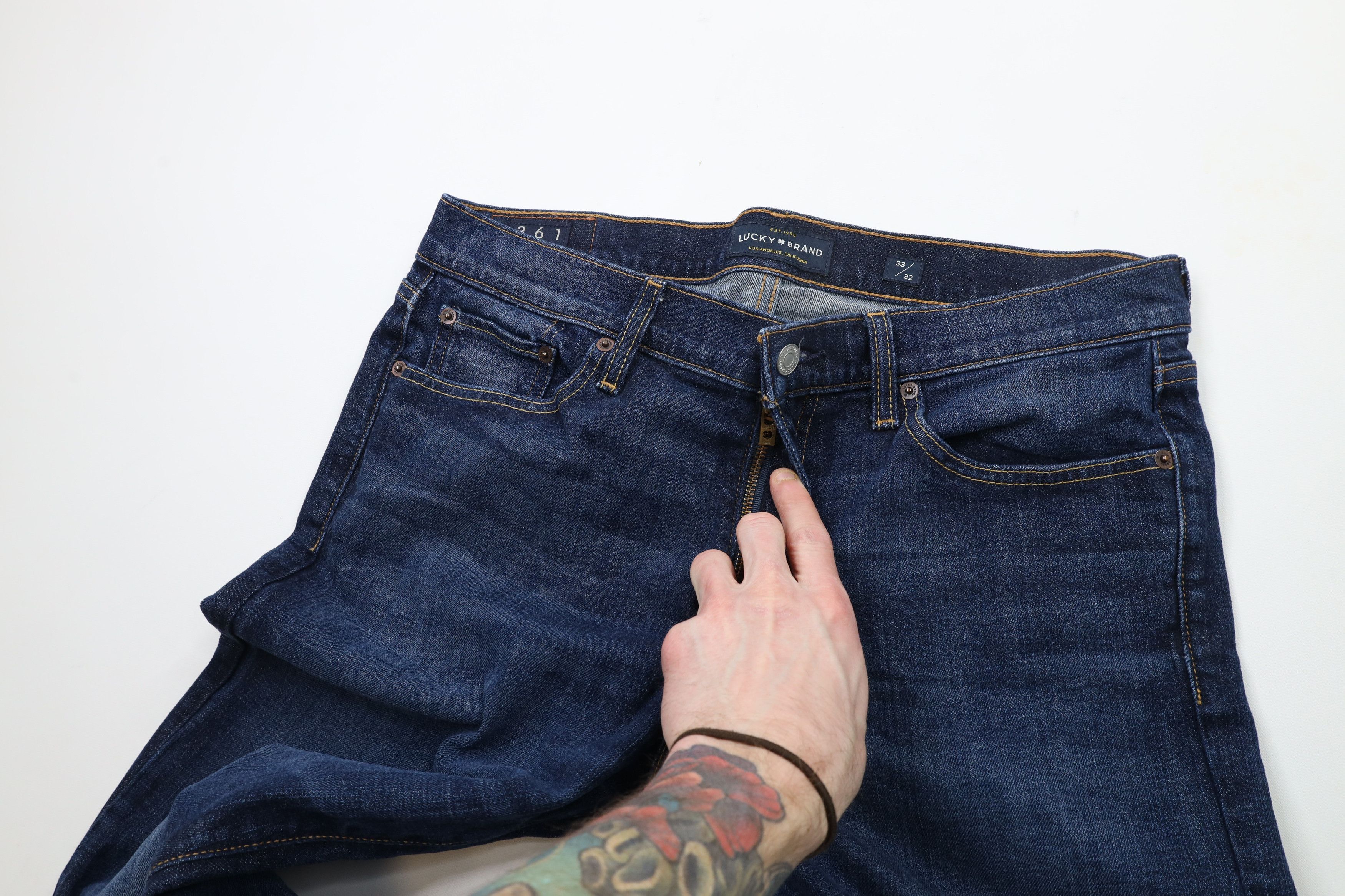 Lucky Brand × Vintage Vintage Lucky Brand Vintage Straight Leg Denim Jeans Blue Size US 33 - 7 Thumbnail