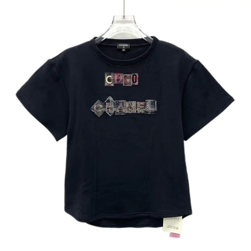 Chanel Chanel Black Cotton T-Shirt with Logo 0089 Size XS / US 0-2 / IT 36-38 - 1 Thumbnail