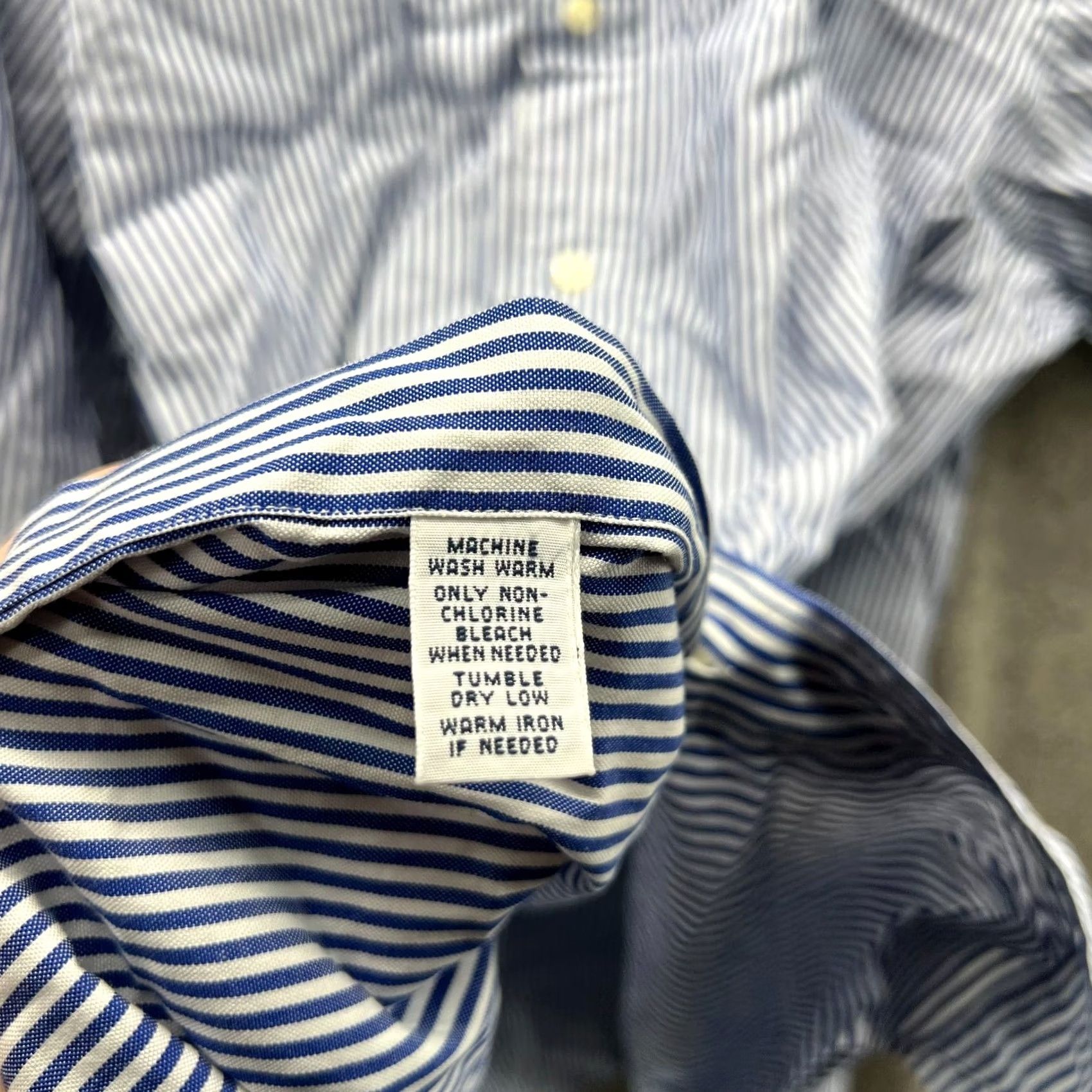 Ralph Lauren VINTAGE Ralph Lauren Shirt Mens 18 34/35 Blue Striped Button-Down Seersucker Shirt Size US XXL / EU 58 / 5 - 3 Thumbnail