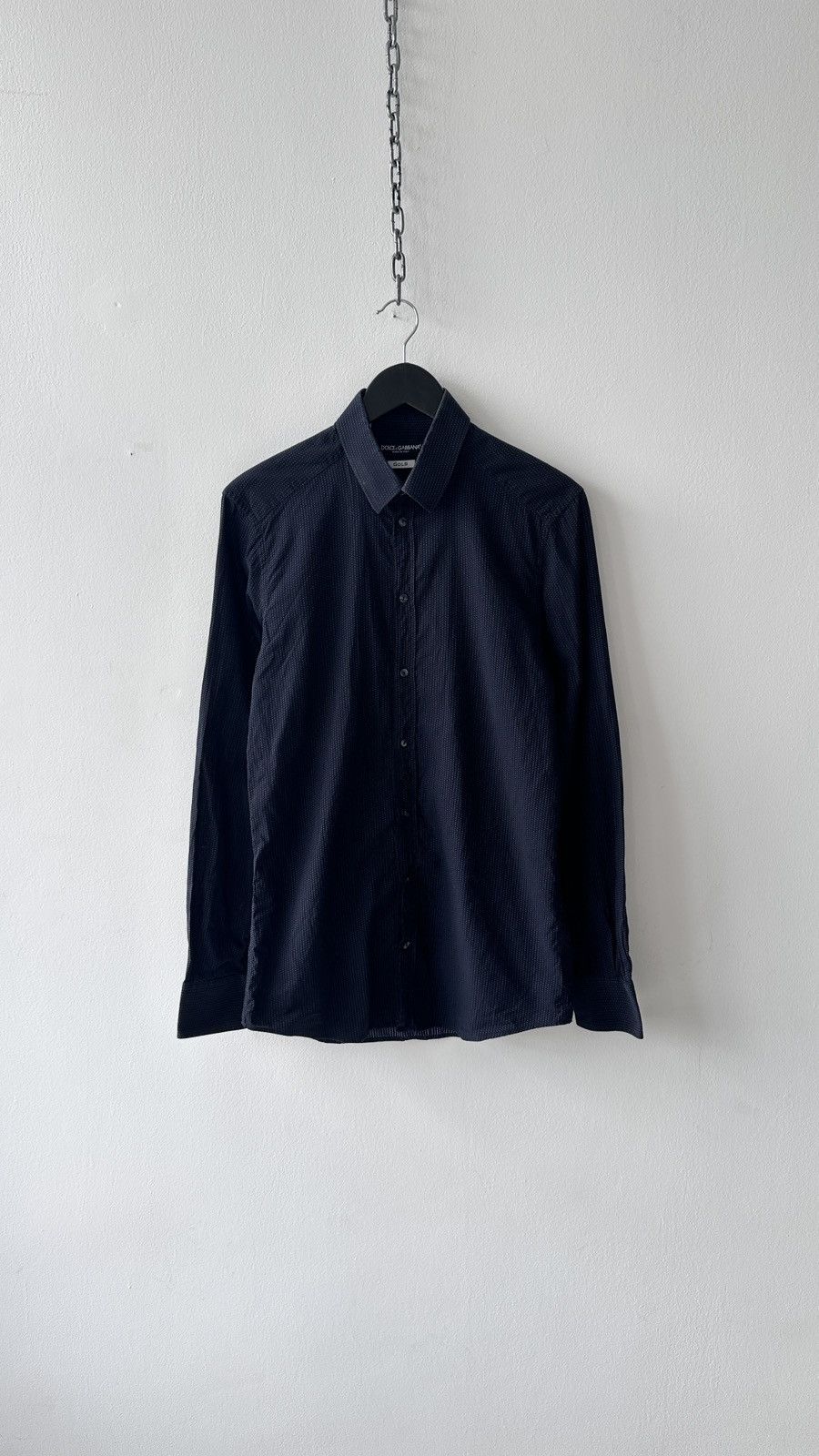Dolce & Gabbana Dolce & Gabbana GOLD Shirt Micro Dot Pinstripe Slim Fit Size US M / EU 48-50 / 2 - 1 Thumbnail