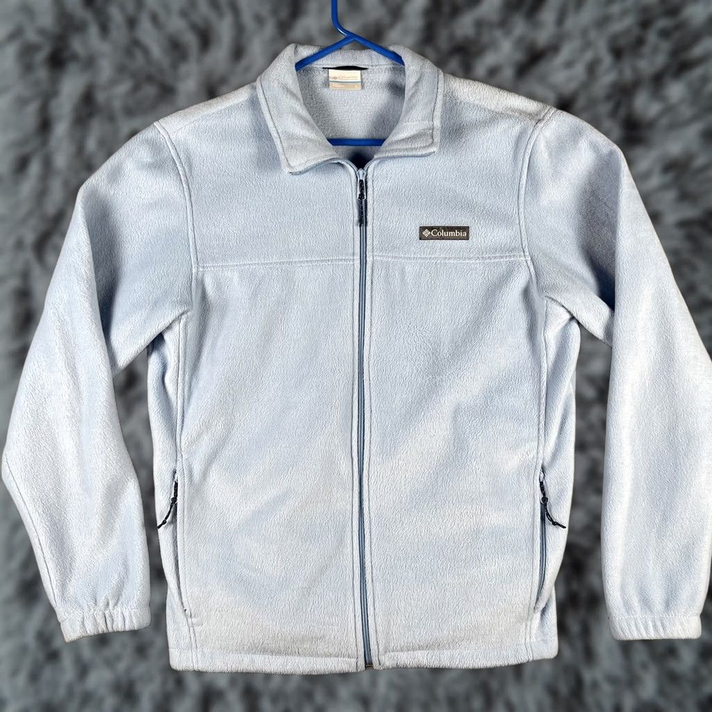 Vintage Columbia Jacket Womens Large Light Blue Full Zip Fleece Outdoor Lightweight Warm Size L / US 10 / IT 46 - 1 Thumbnail