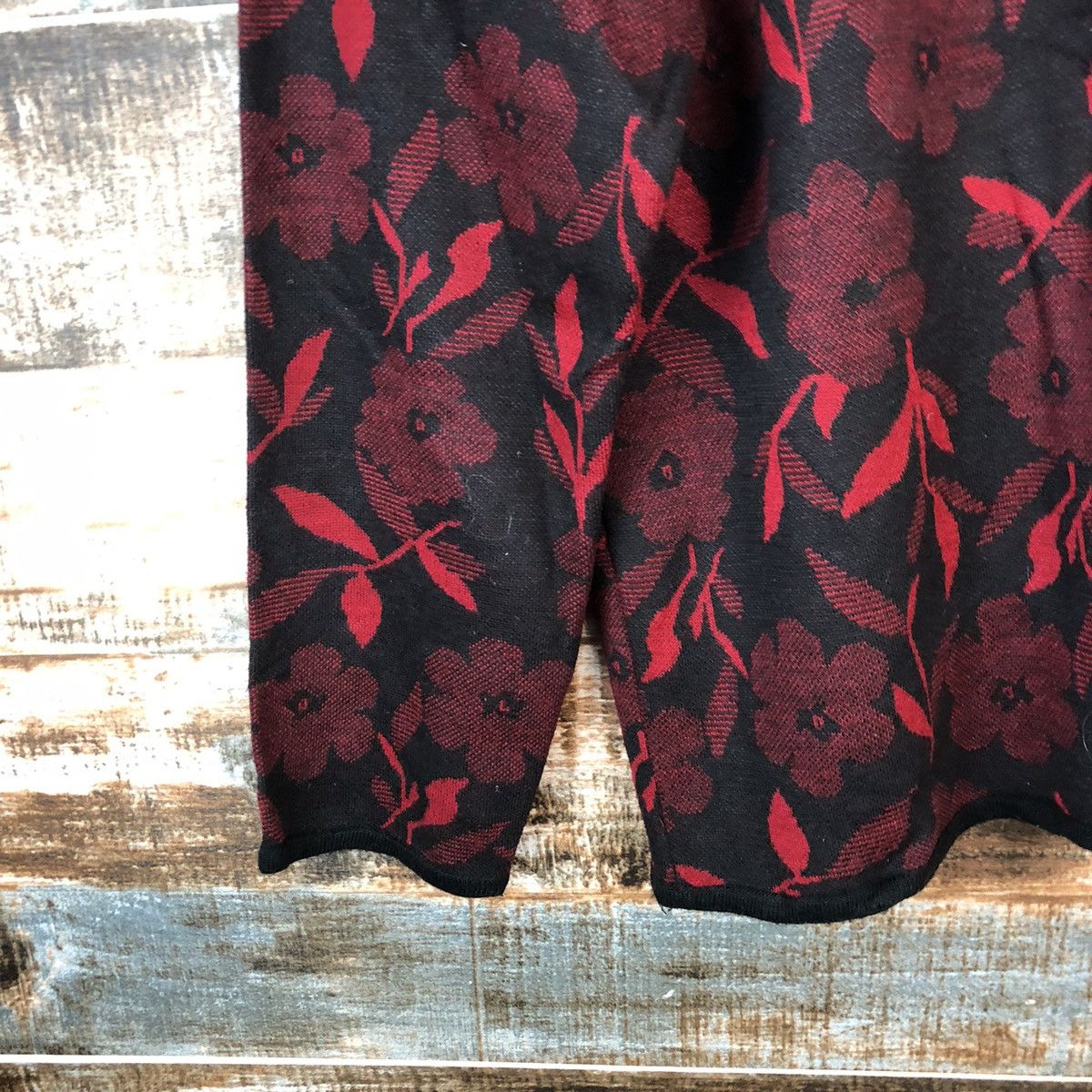 Japanese Brand Nouvelve Red Patterned Cardigans #A2043 Size L / US 10 / IT 46 - 15 Thumbnail